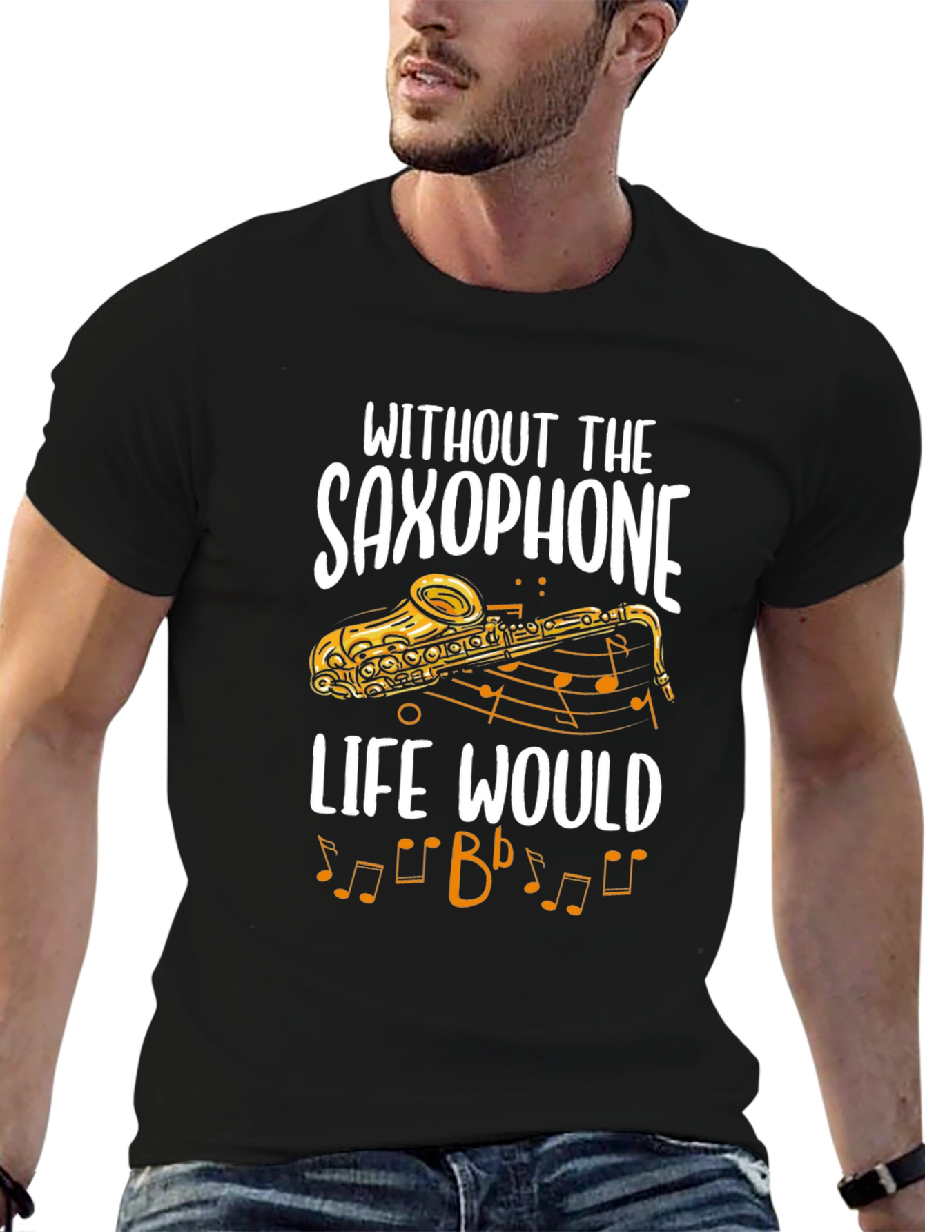 Saxophone Lover T-Shirt: Life Would Bb Funny Music Tee