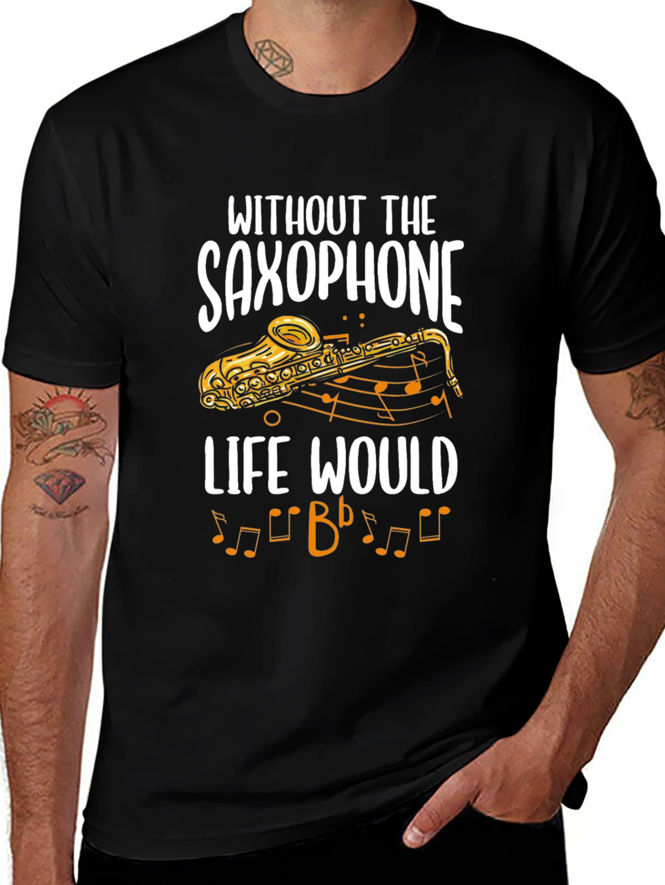 Saxophone Lover T-Shirt: Life Would Bb Funny Music Tee