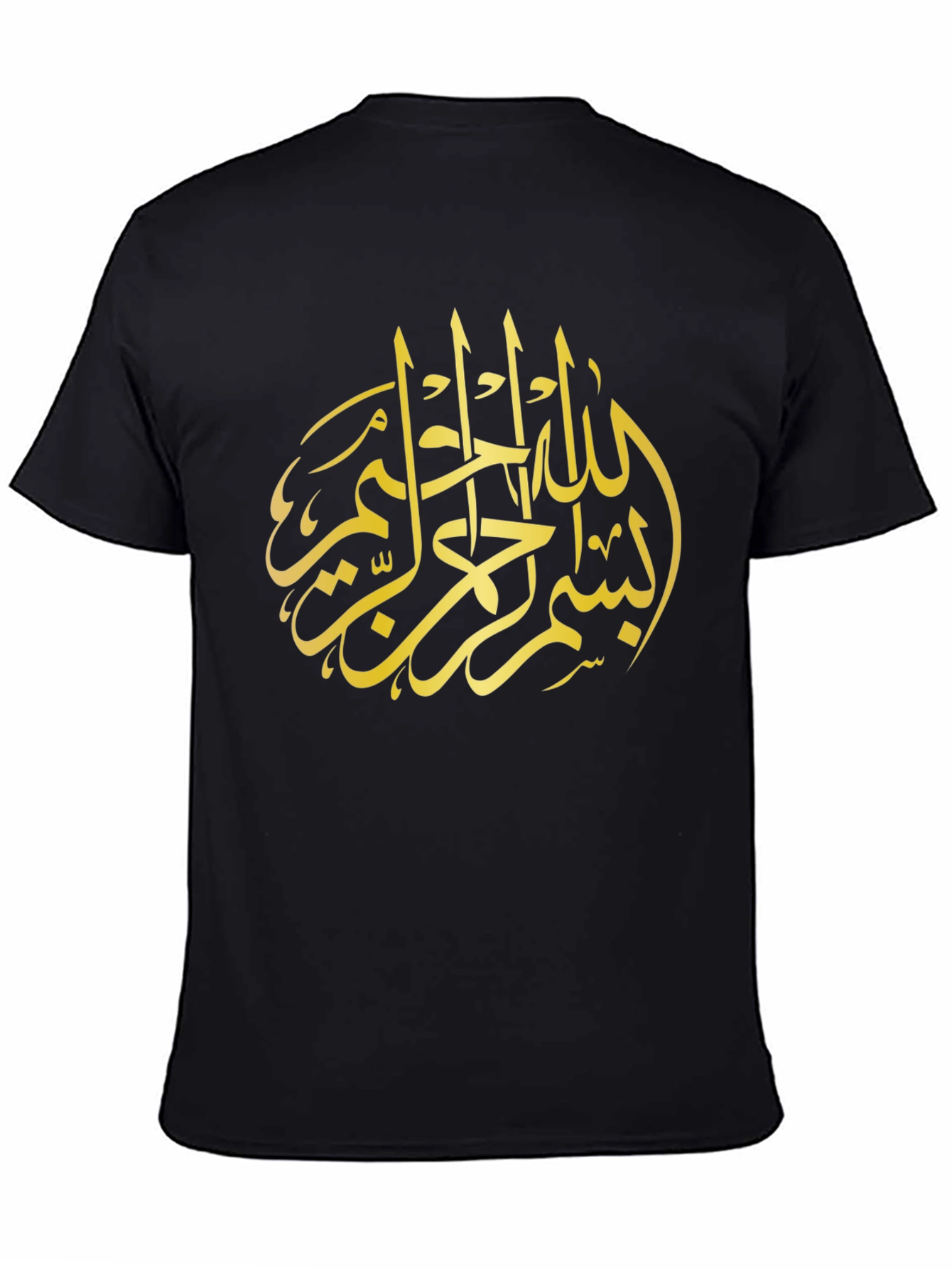 Gold Arabic Calligraphy Graphic Tee - Black