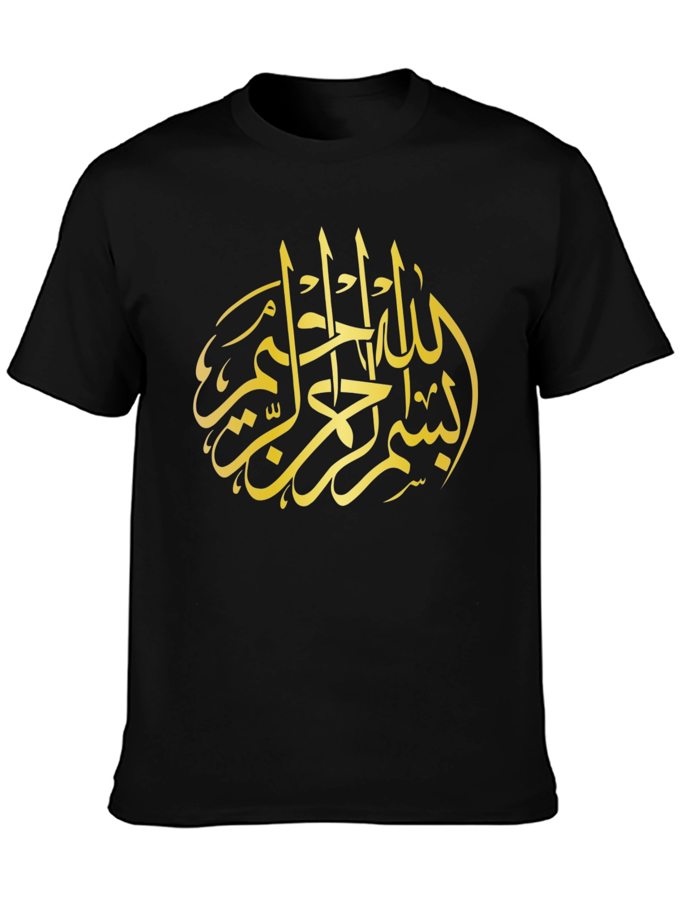 Gold Arabic Calligraphy Graphic Tee - Black