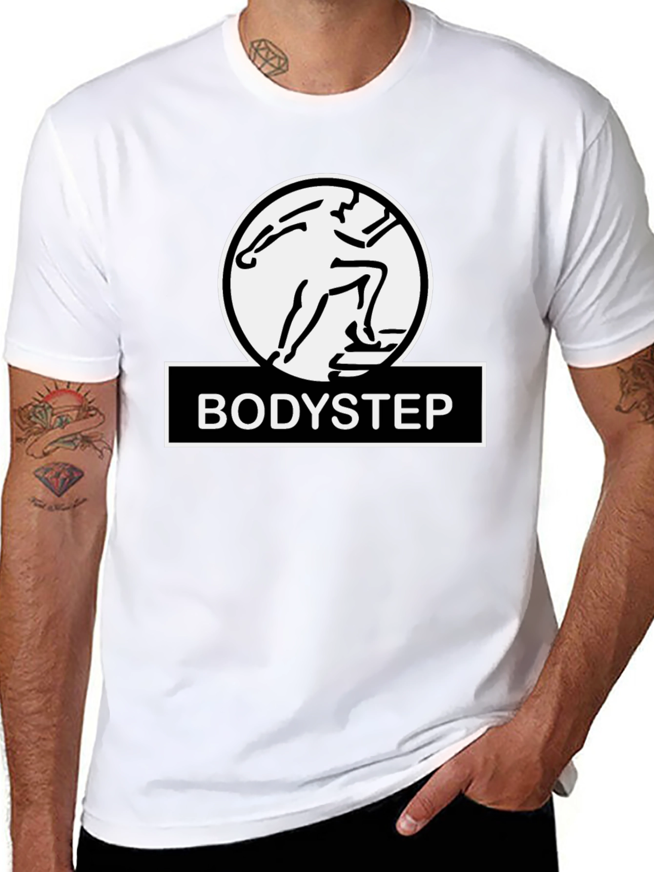 Bodystep Black T-Shirt Fitness Training Graphic Tee
