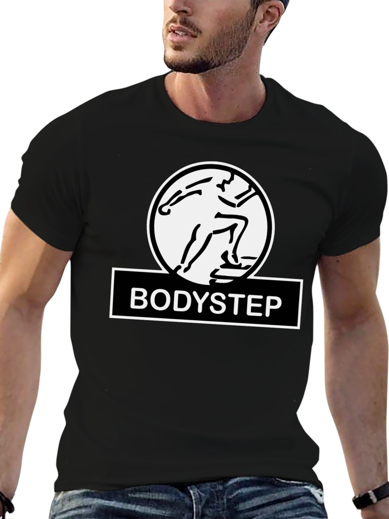 Bodystep Black T-Shirt Fitness Training Graphic Tee
