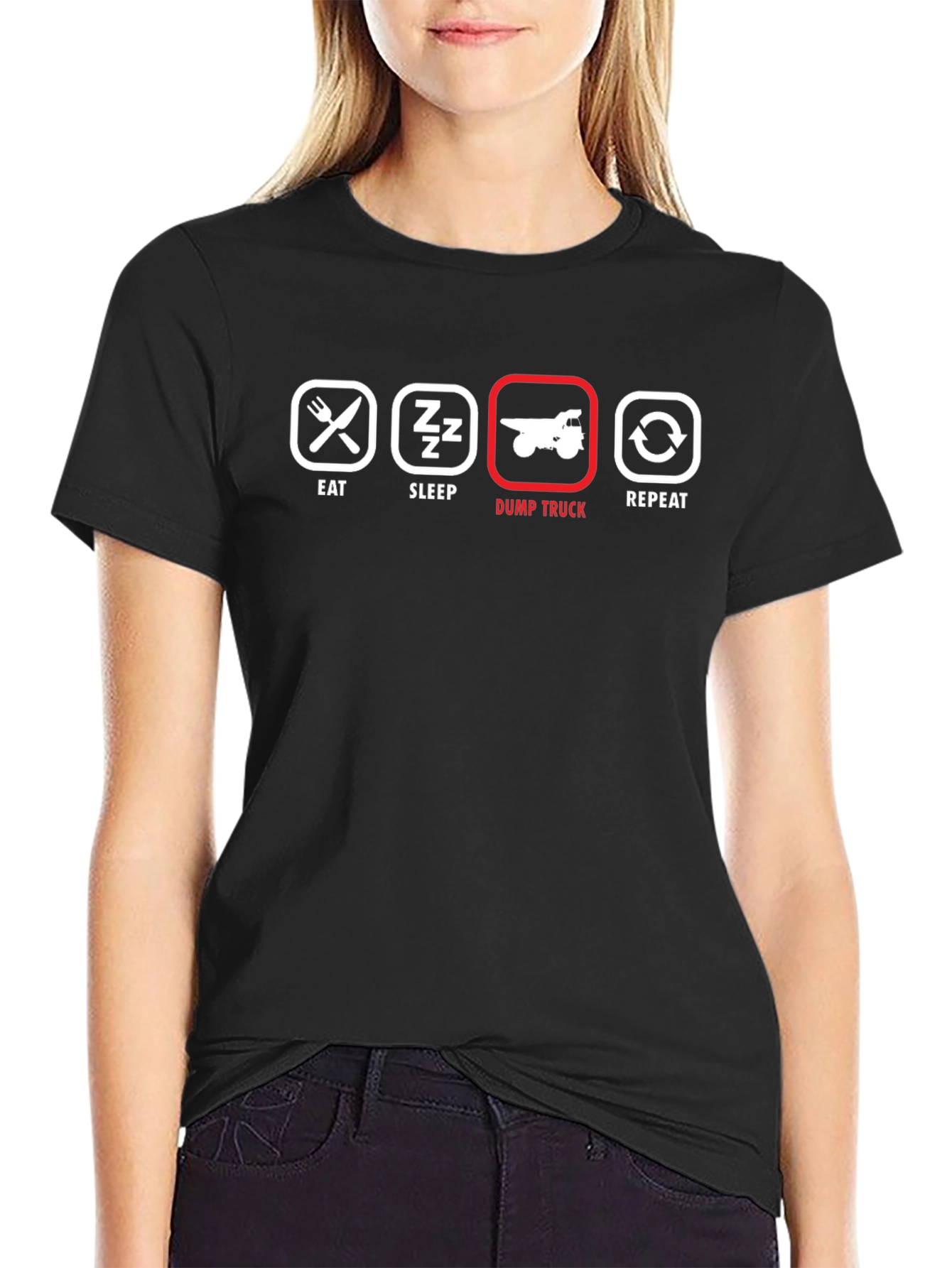 Eat Sleep Dump Truck Repeat Graphic Tee