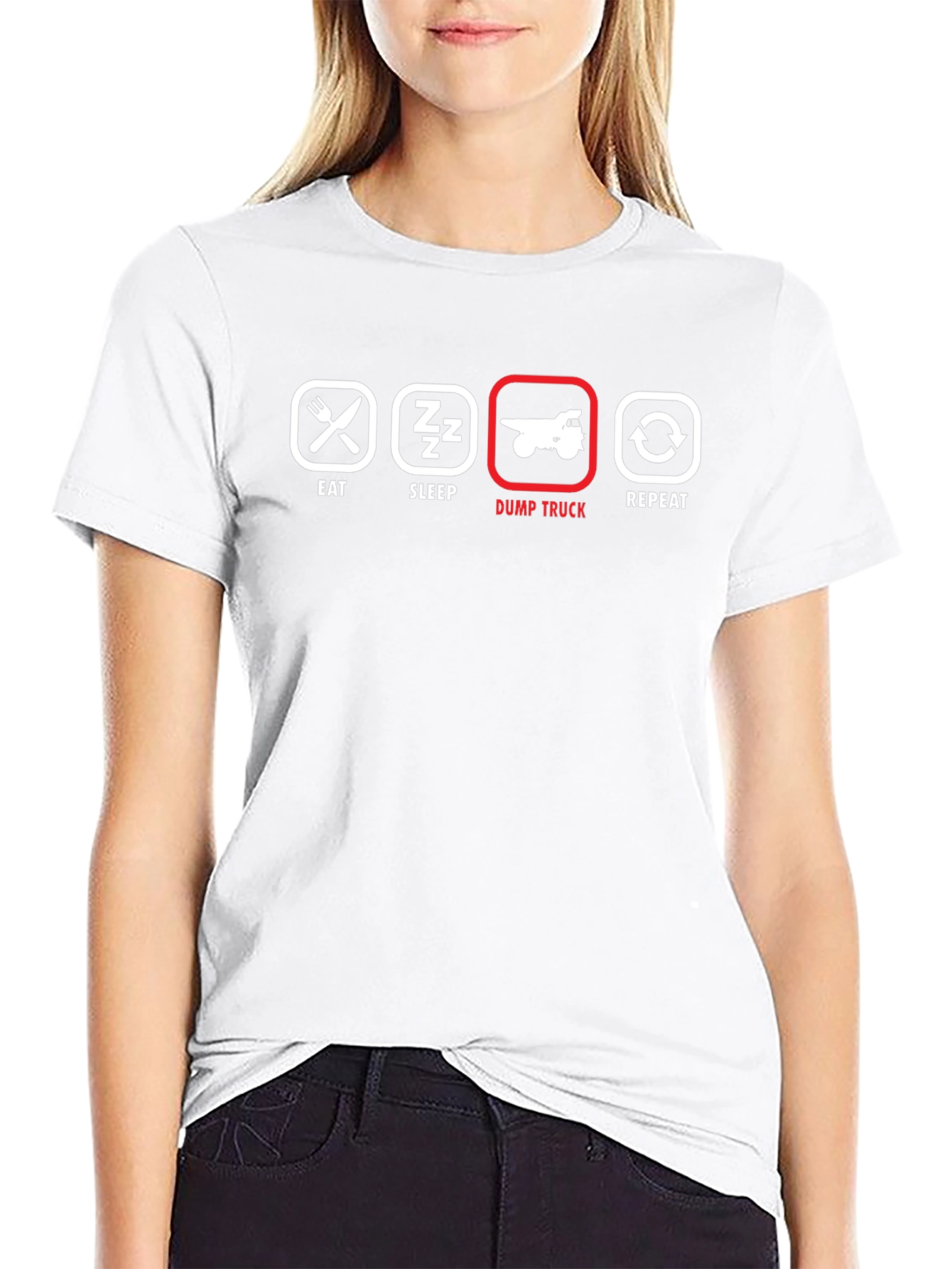 Eat Sleep Dump Truck Repeat Graphic Tee