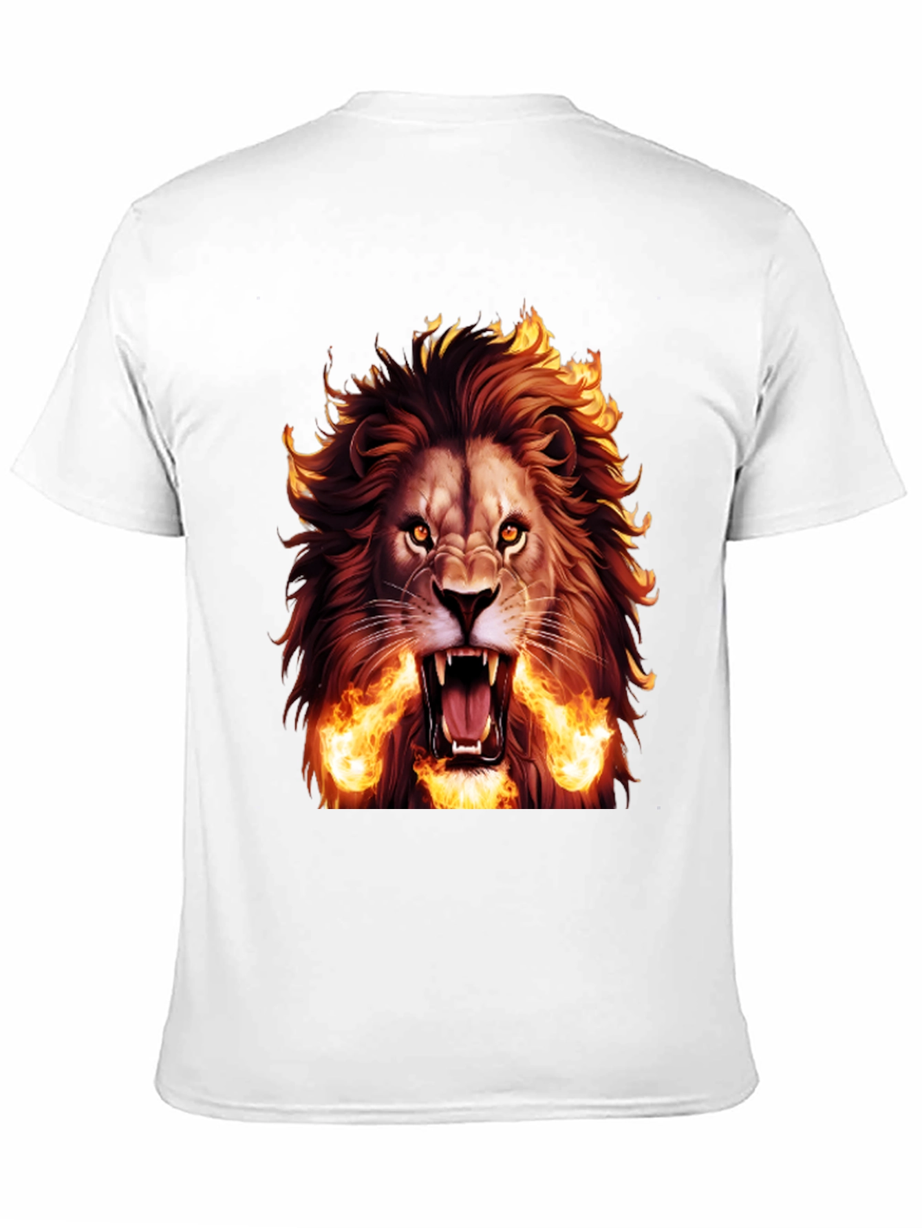 Fiery Lion Graphic Tee - Bold Black T-Shirt