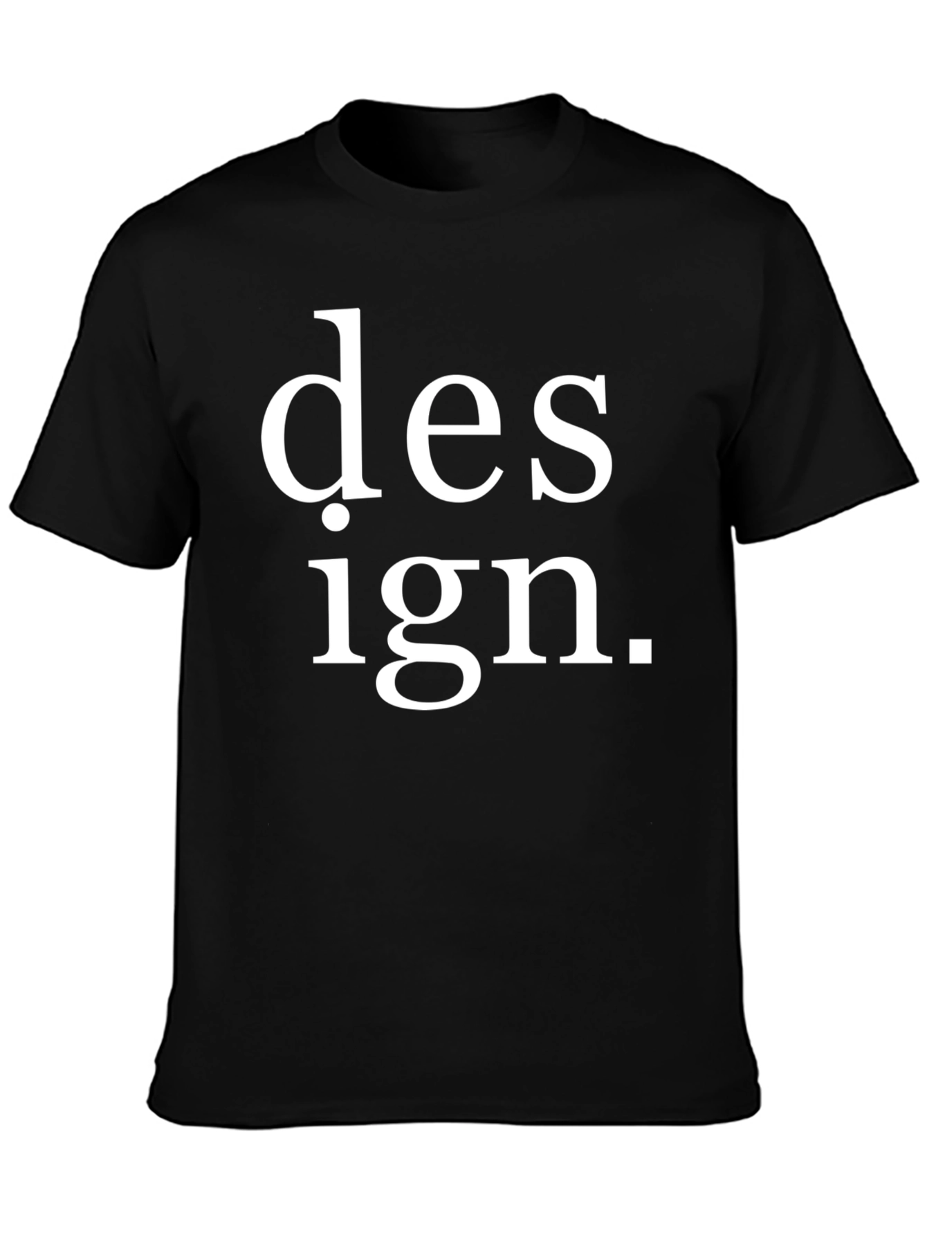 Design Graphic Print Black Tee Shirt