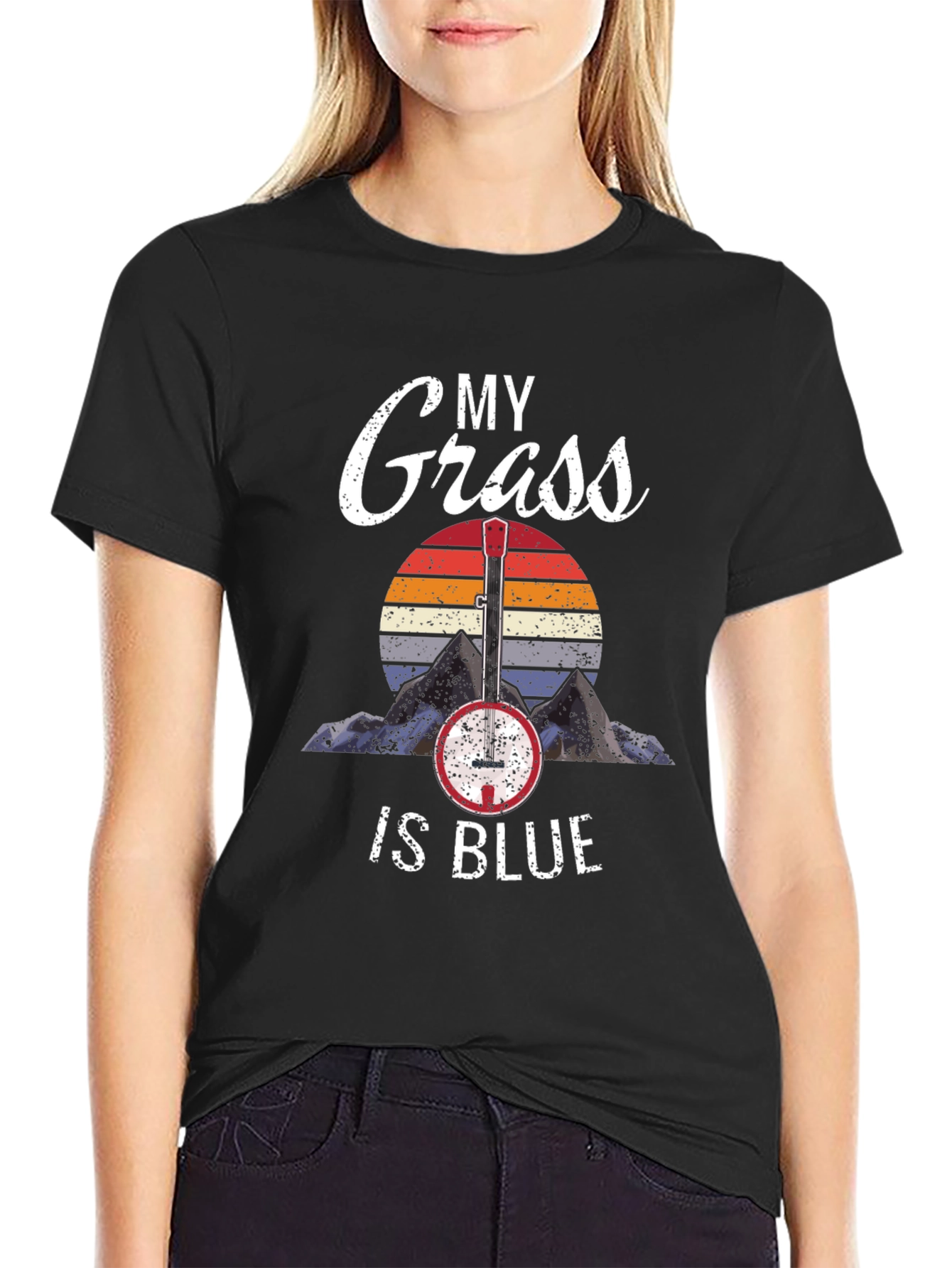 My Grass Is Blue T-Shirt Banjo Music Tee