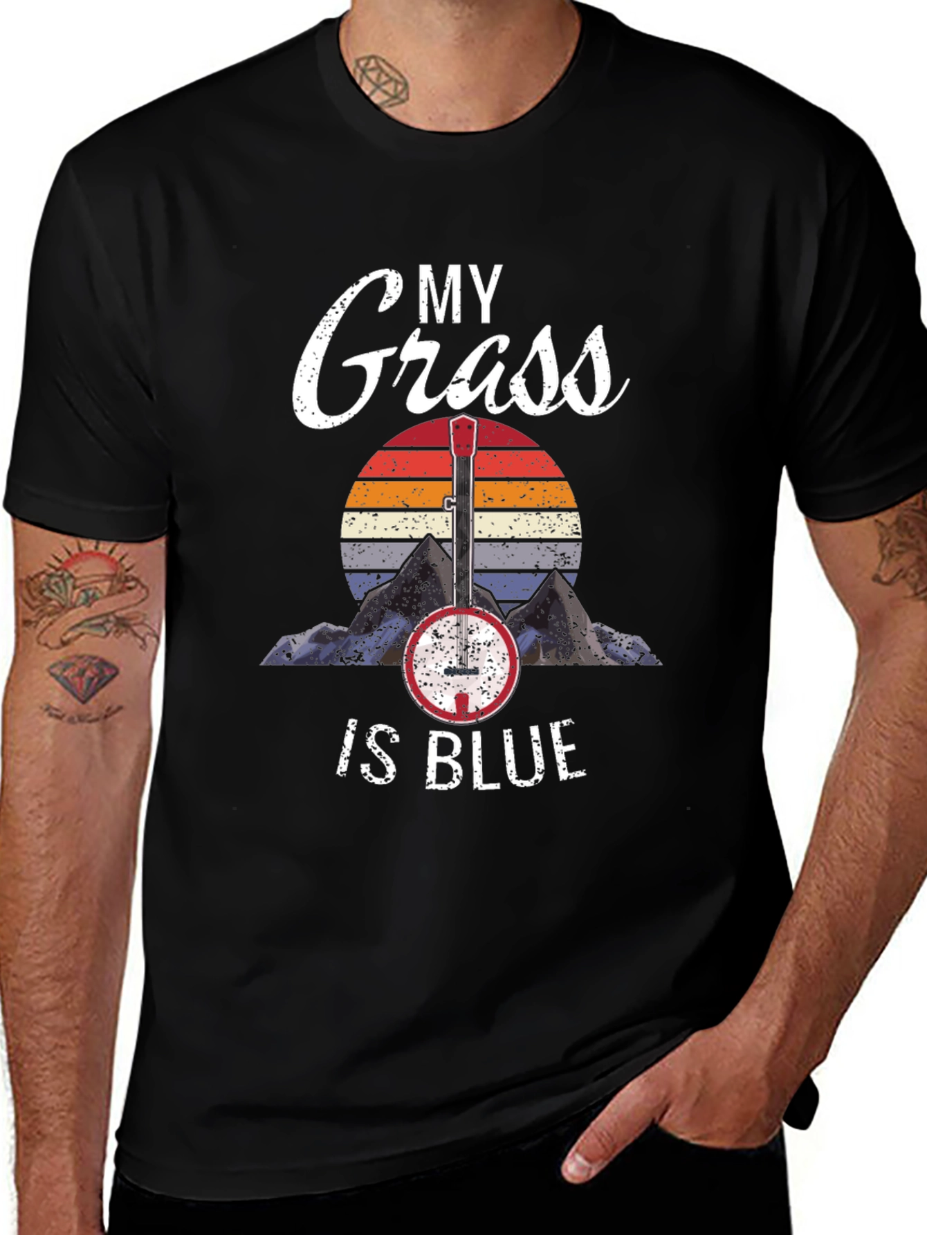 My Grass Is Blue T-Shirt Banjo Music Tee