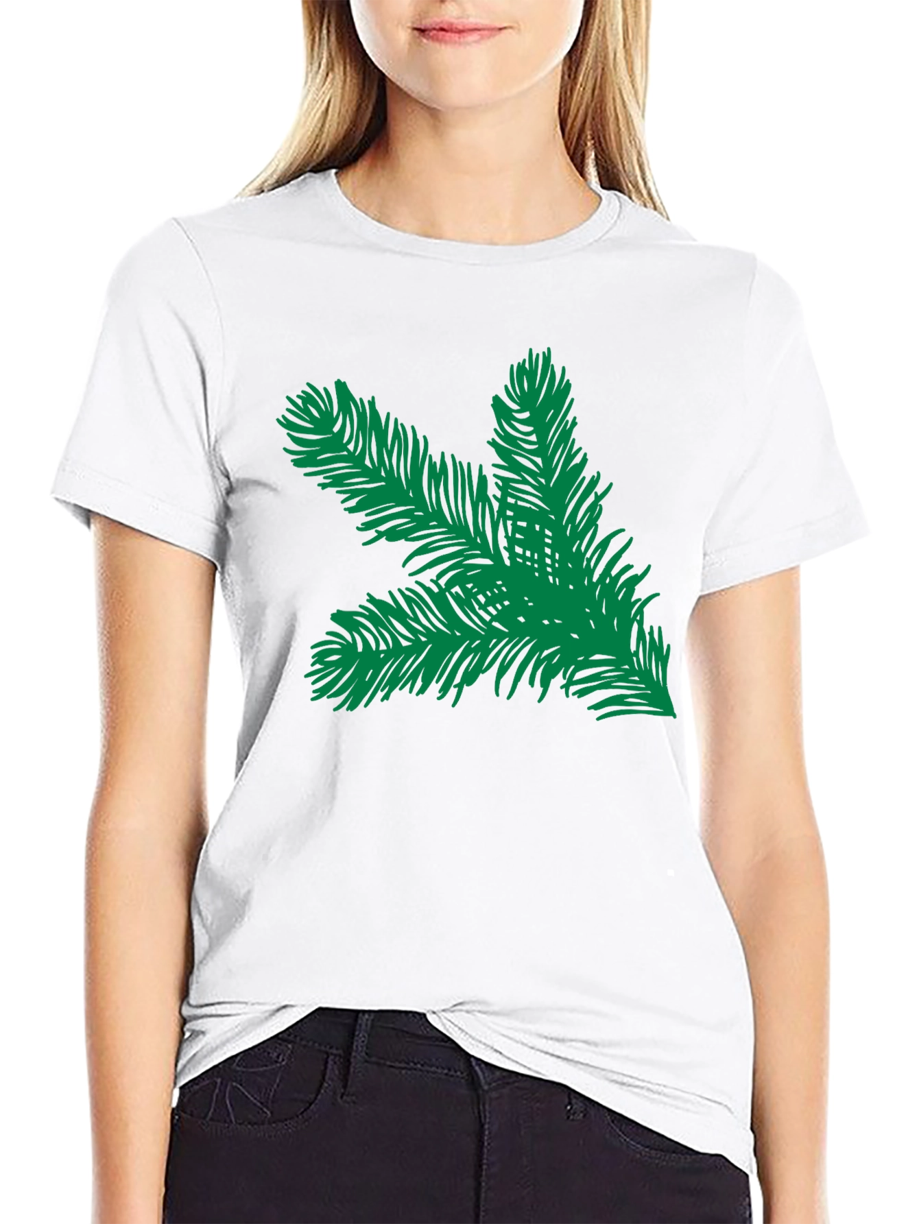 Evergreen Branch Graphic Tee - Black Unisex Shirt