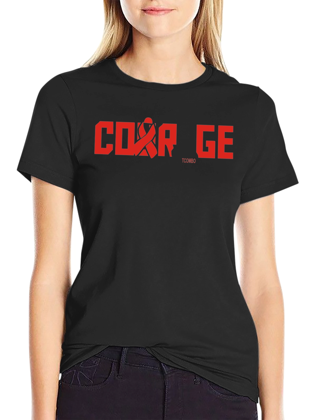 Courage T-Shirt - Red Ribbon Graphic Tee