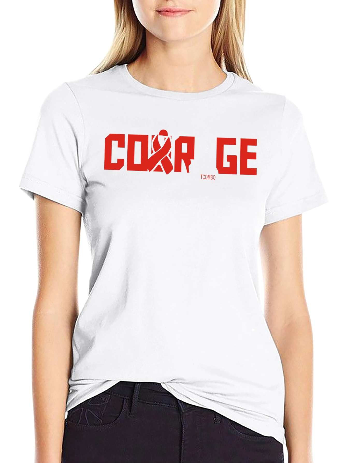 Courage T-Shirt - Red Ribbon Graphic Tee