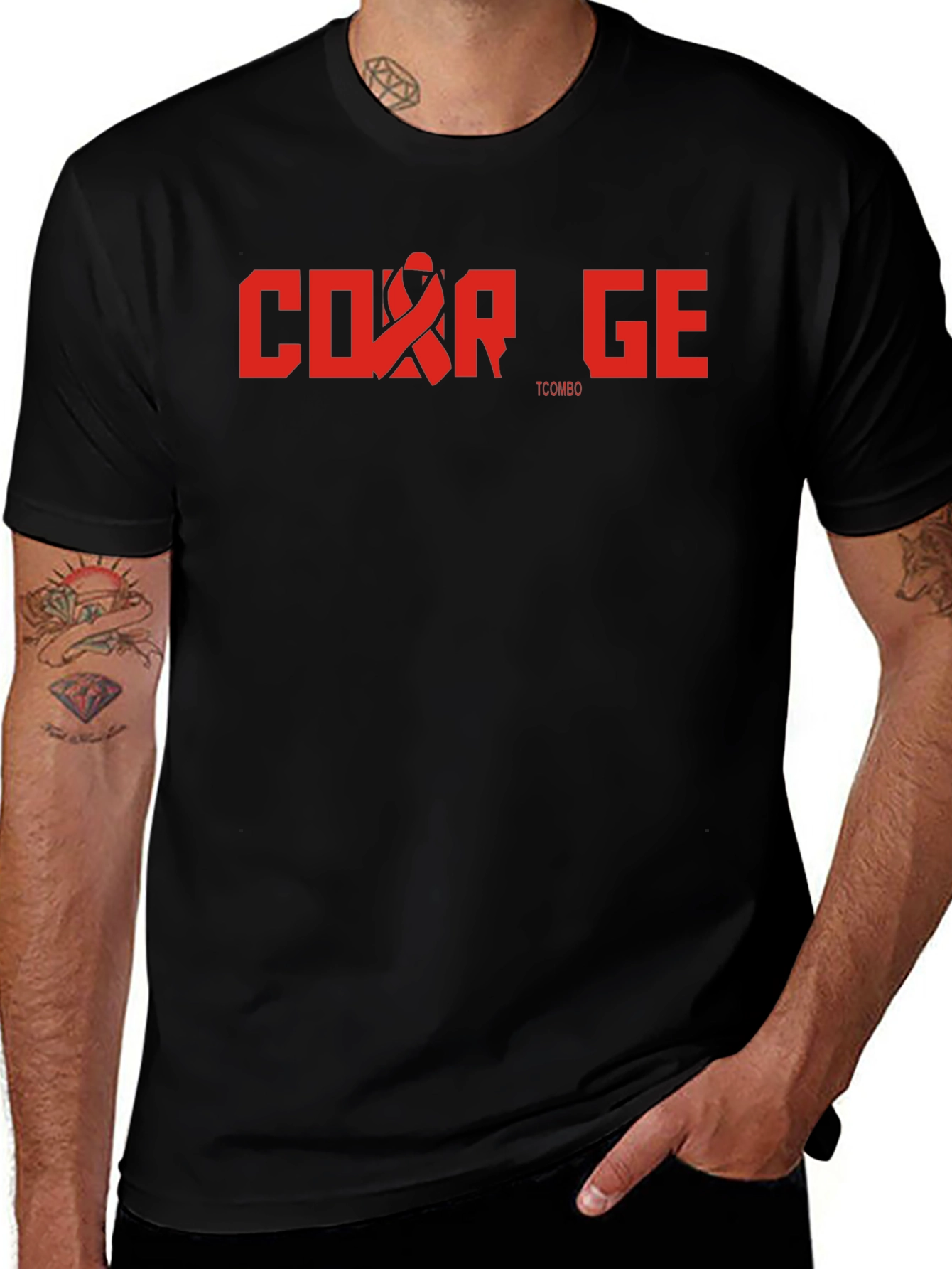 Courage T-Shirt - Red Ribbon Graphic Tee