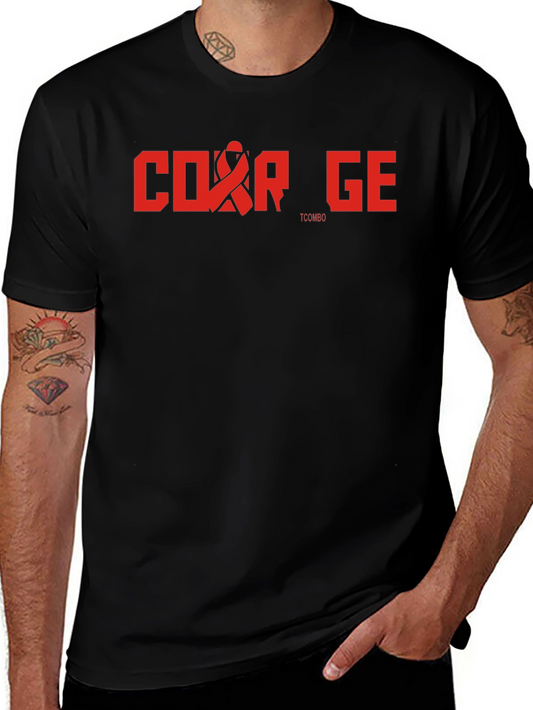 Courage T-Shirt - Red Ribbon Graphic Tee