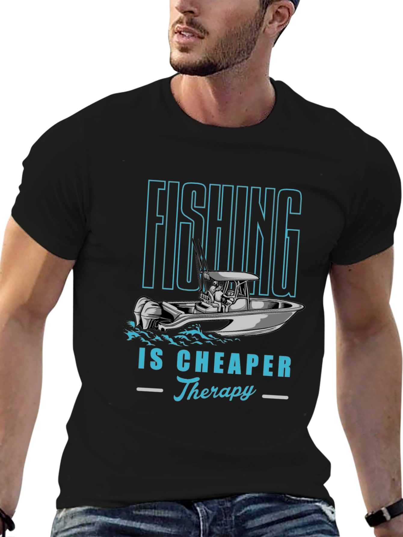 Fishing is Cheaper Therapy Graphic Tee