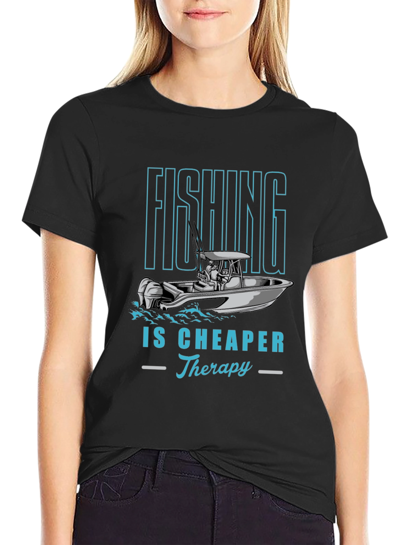 Fishing is Cheaper Therapy Graphic Tee