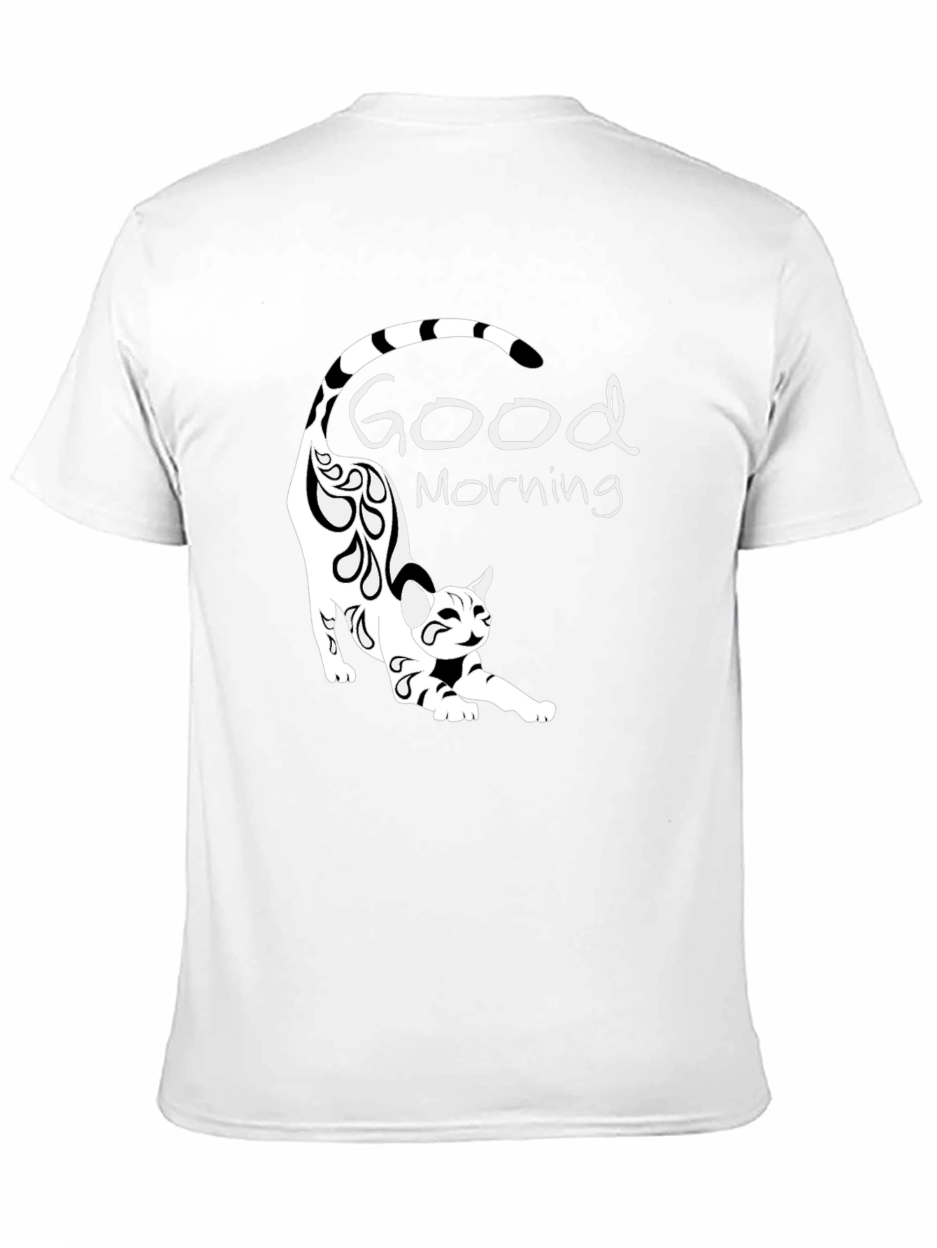 Good Morning Cat Black T-Shirt