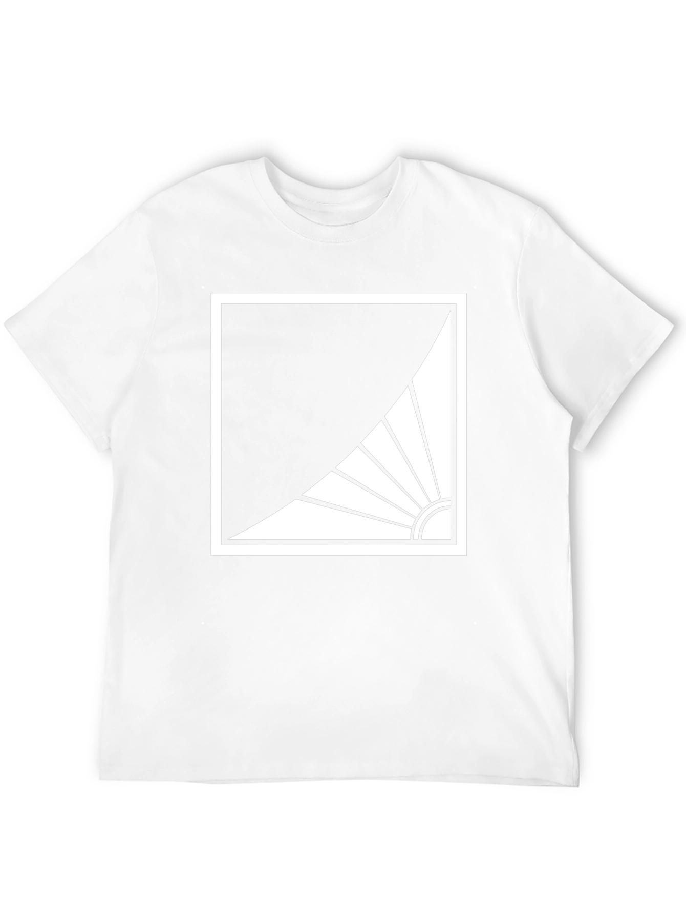 Modern Black T-Shirt with Abstract Sun Design