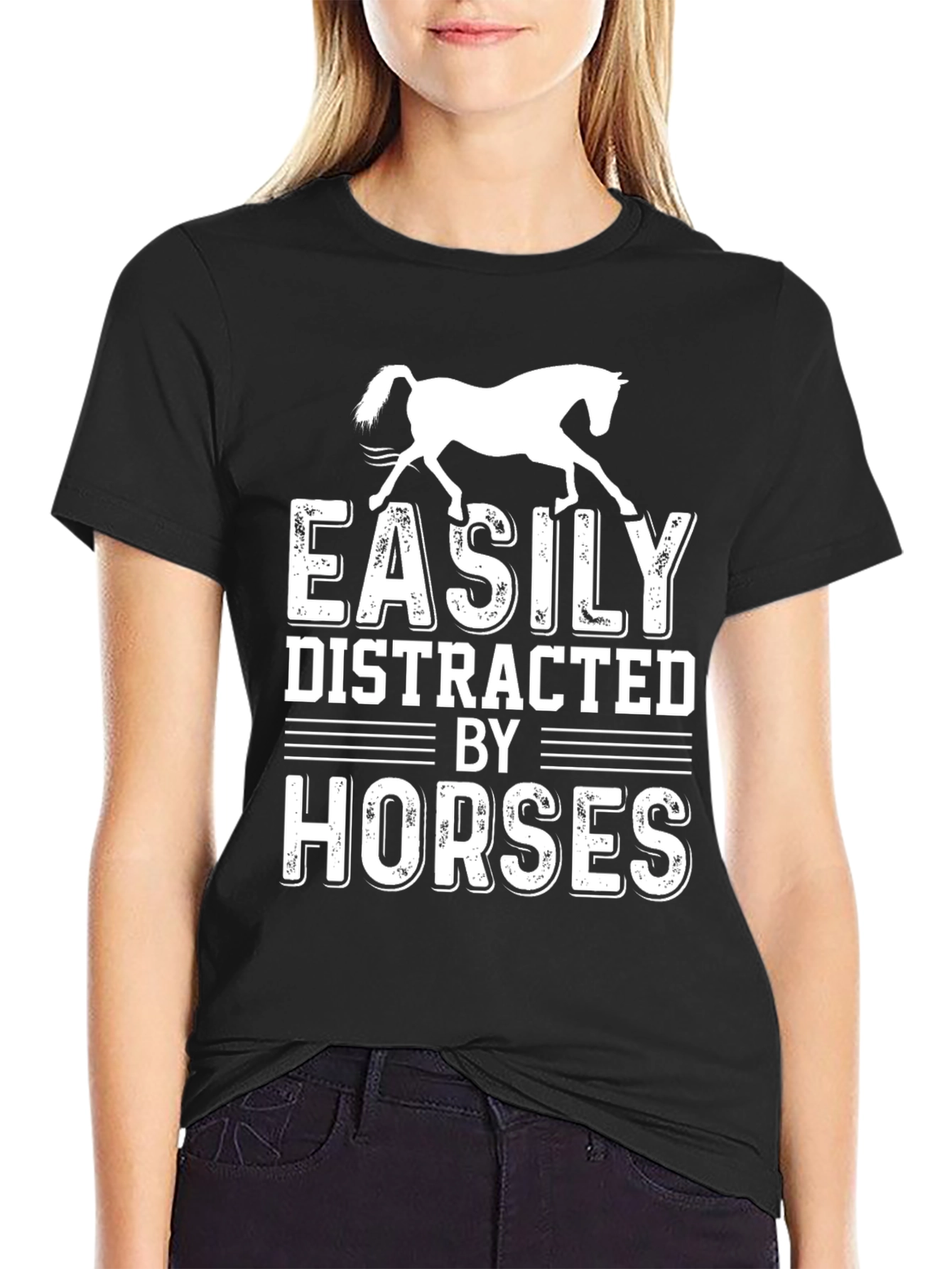 Easily Distracted by Horses Graphic T-Shirt