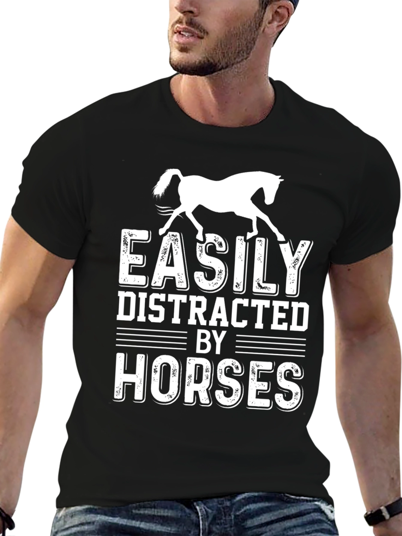 Easily Distracted by Horses Graphic T-Shirt