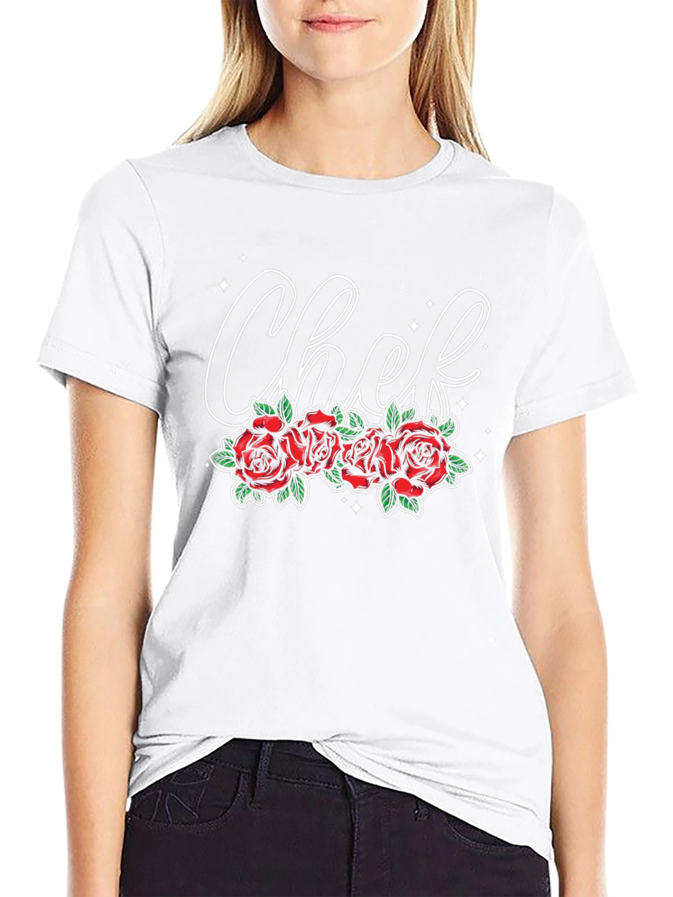 Chef Roses Graphic Tee - Stylish Culinary Apparel