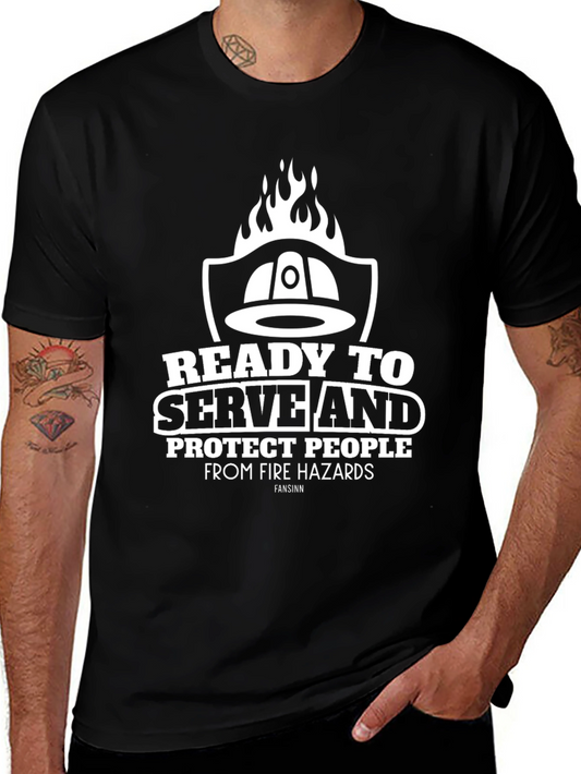 Firefighter Ready To Serve Graphic Tee
