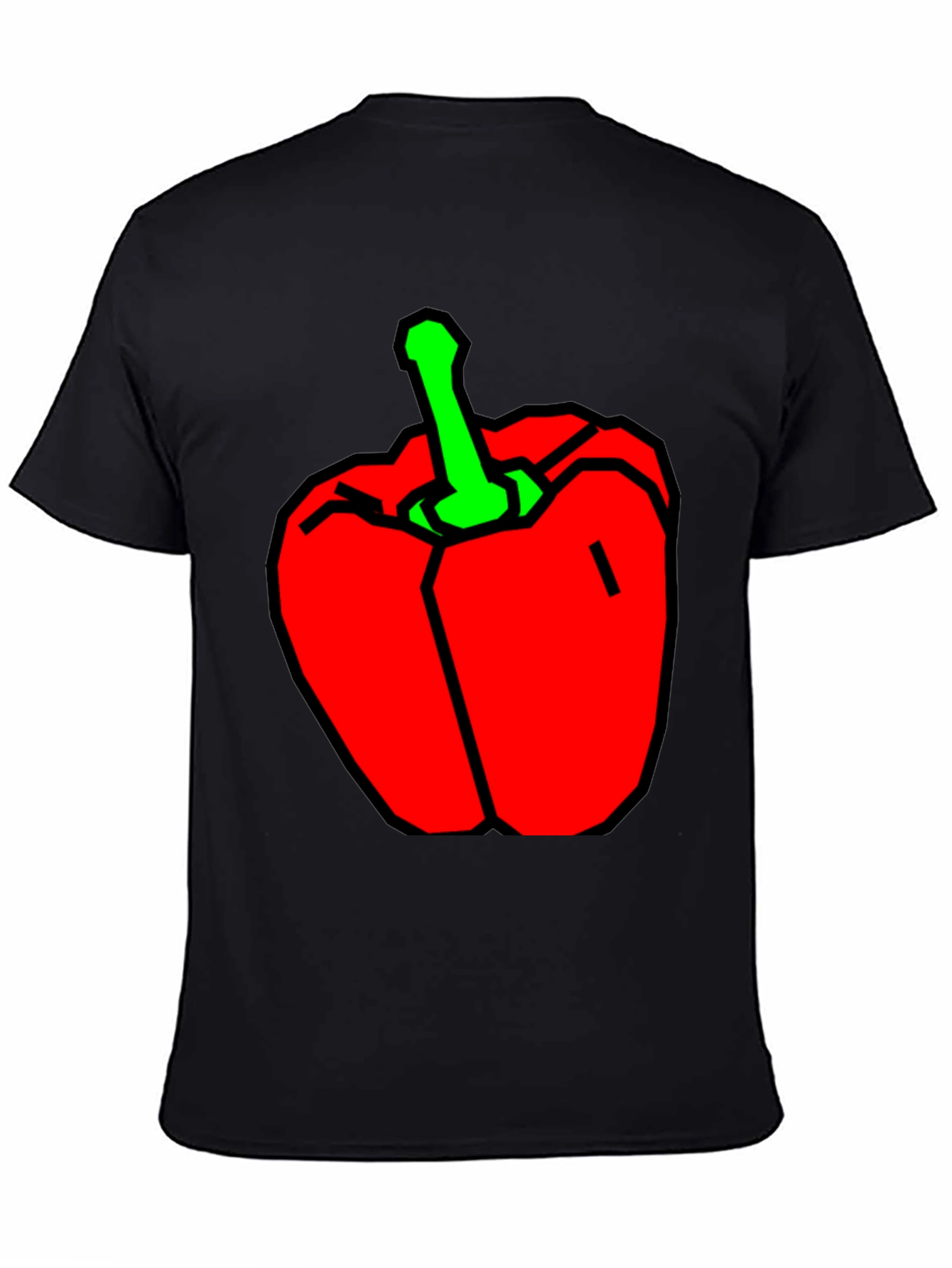 Red Pepper Graphic T-Shirt - Black Cotton Tee
