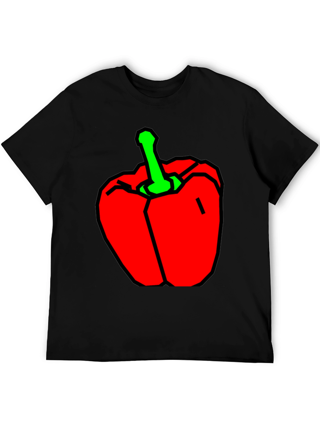 Red Pepper Graphic T-Shirt - Black Cotton Tee