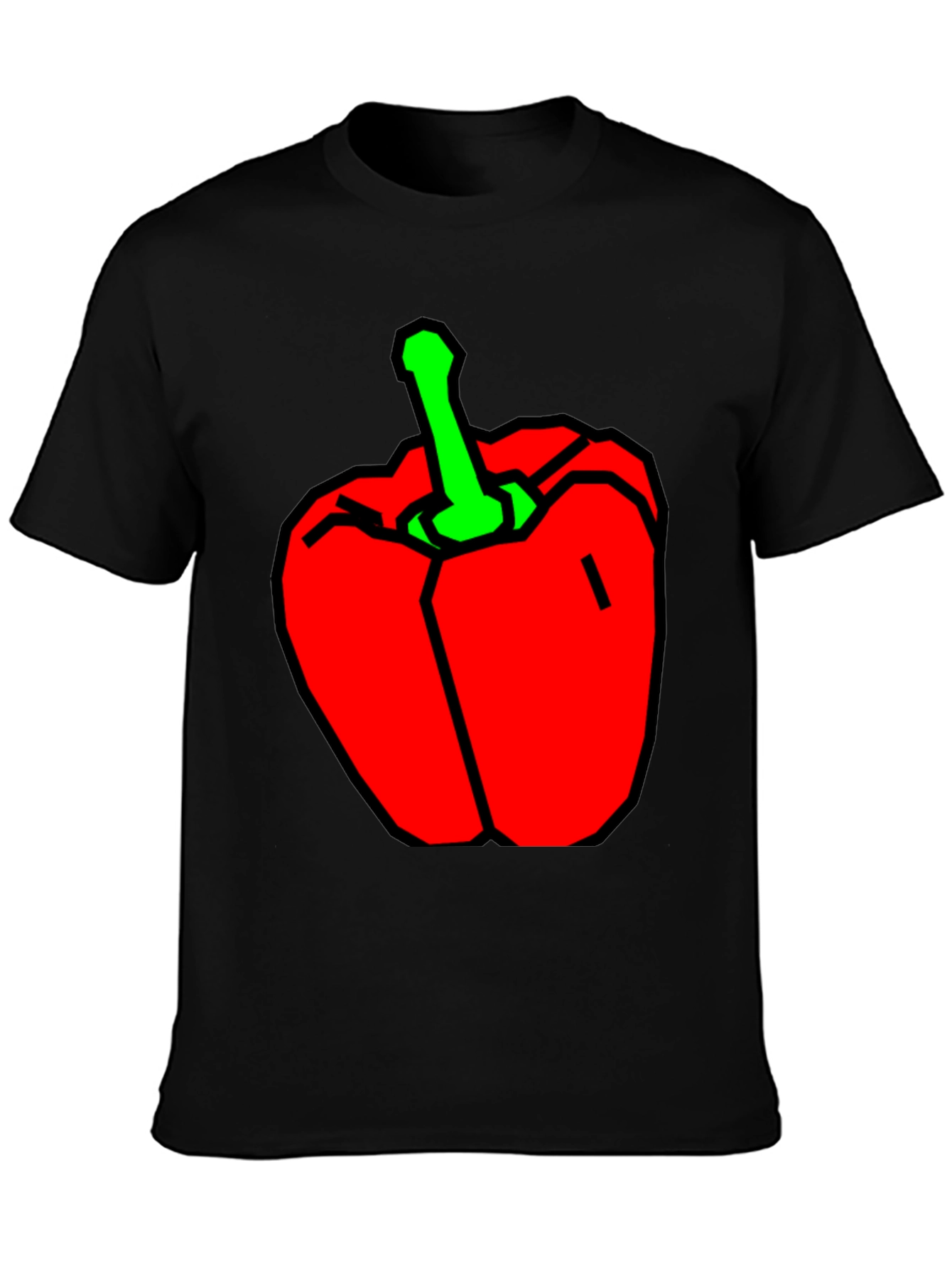 Red Pepper Graphic T-Shirt - Black Cotton Tee