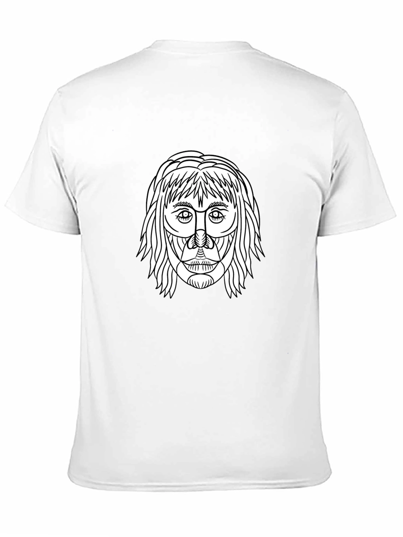 Abstract Face Graphic Tee - Black Cotton Casual Shirt