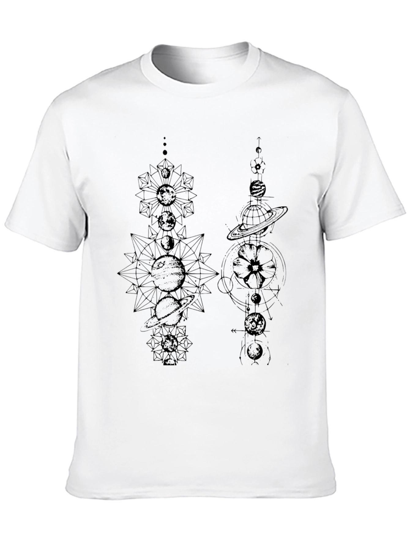 Celestial Graphic Print Black T-Shirt