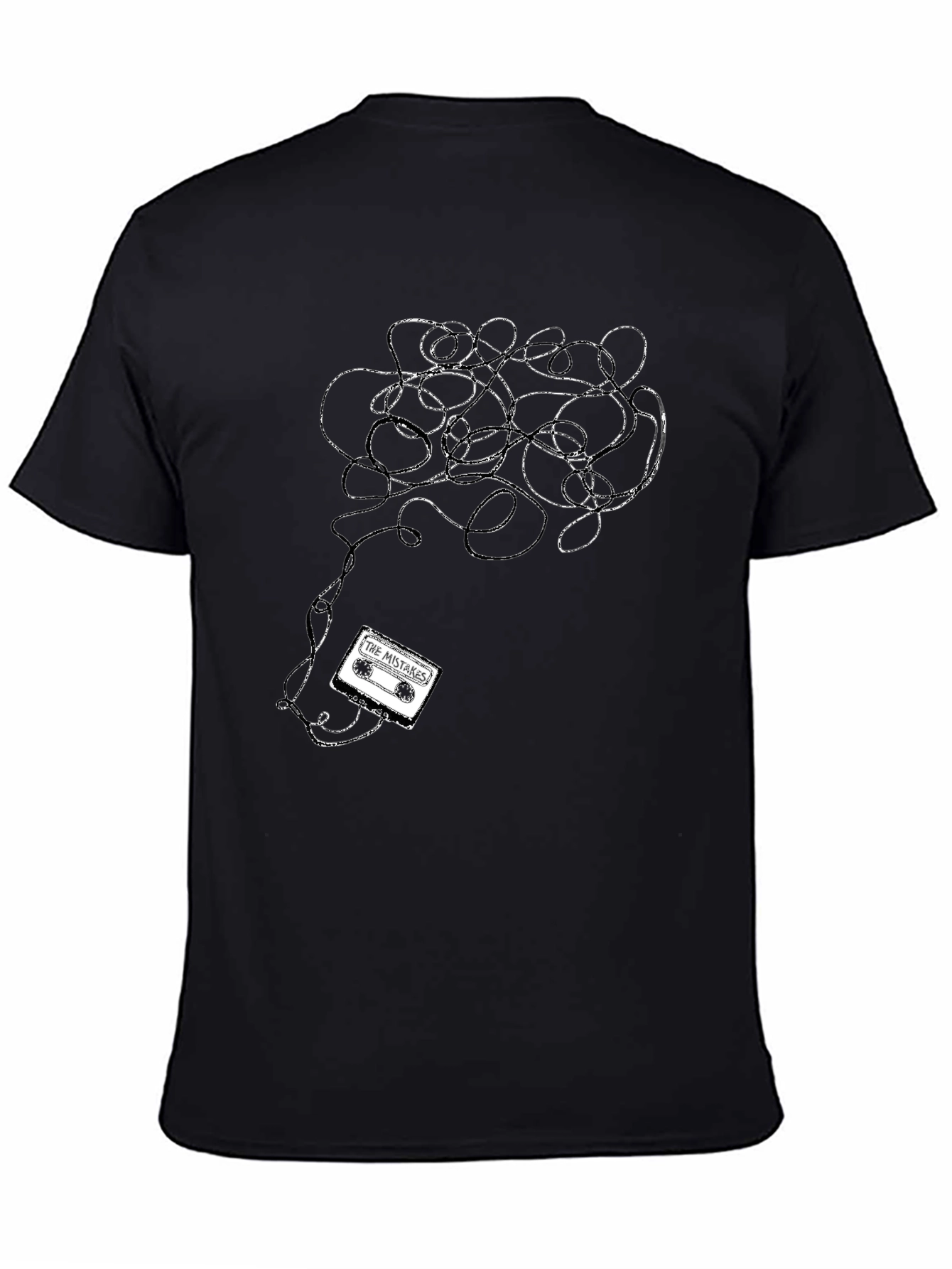 Tangled Tape Tee - Black Cotton Graphic T-Shirt