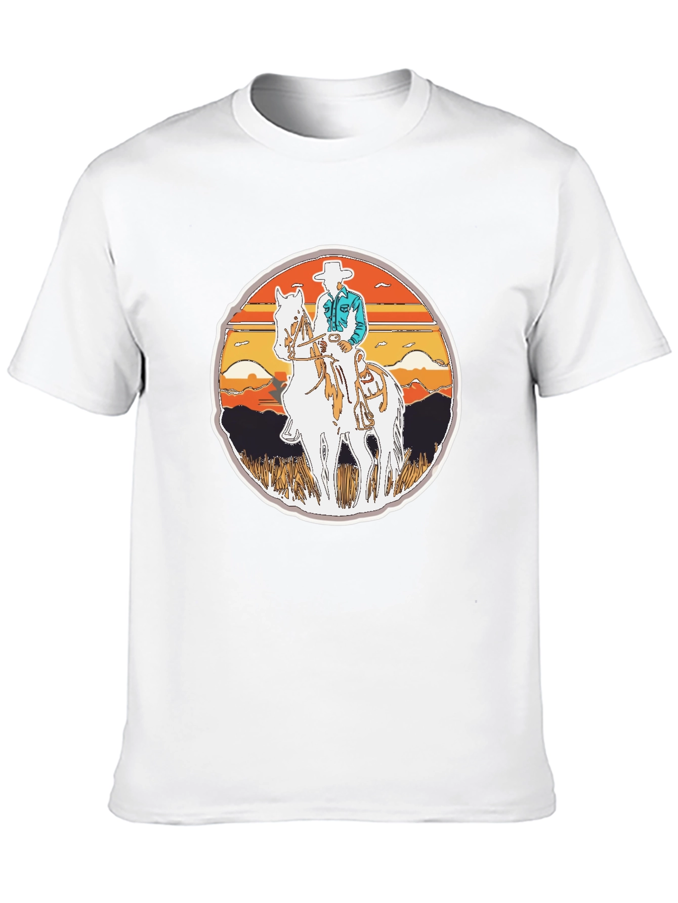 Cowboy Rider Graphic Tee - Western Style Shirt