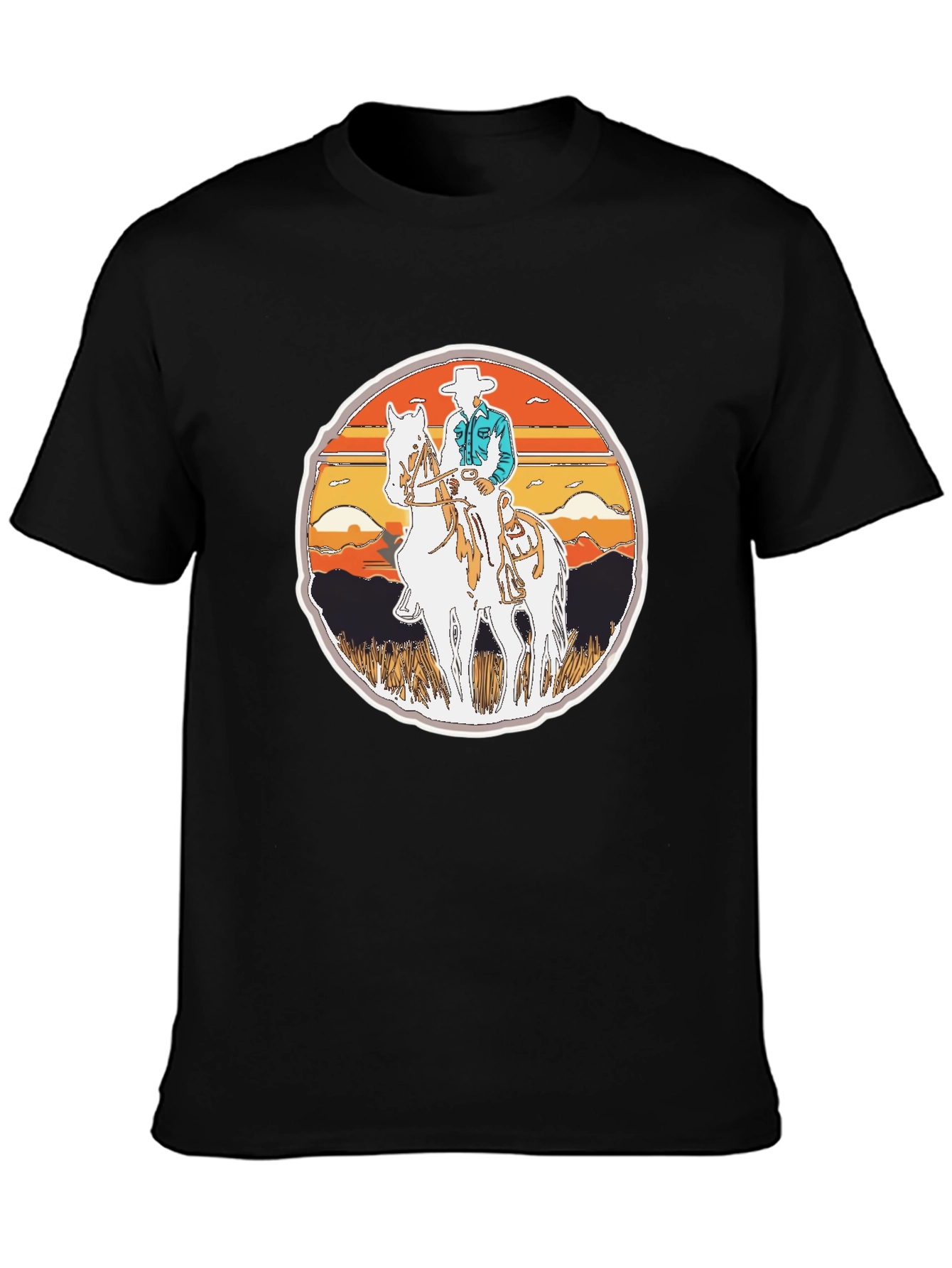 Cowboy Rider Graphic Tee - Western Style Shirt
