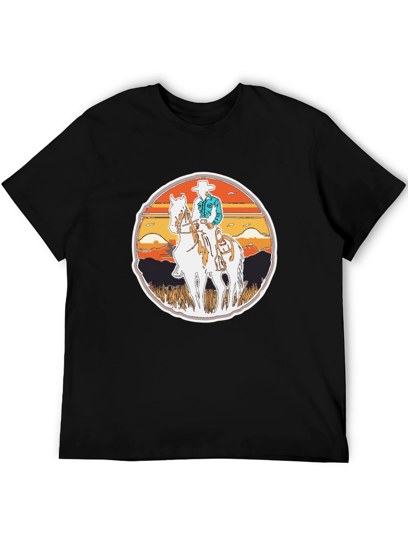 Cowboy Rider Graphic Tee - Western Style Shirt