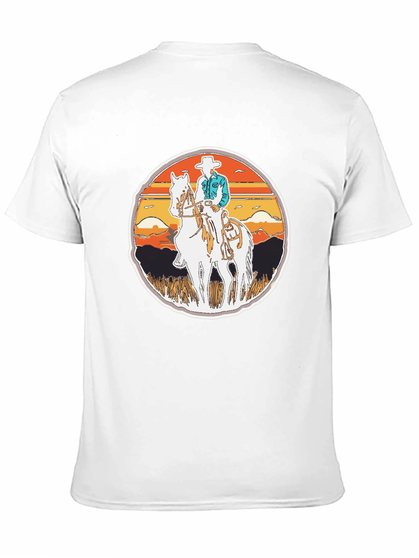 Cowboy Rider Graphic Tee - Western Style Shirt