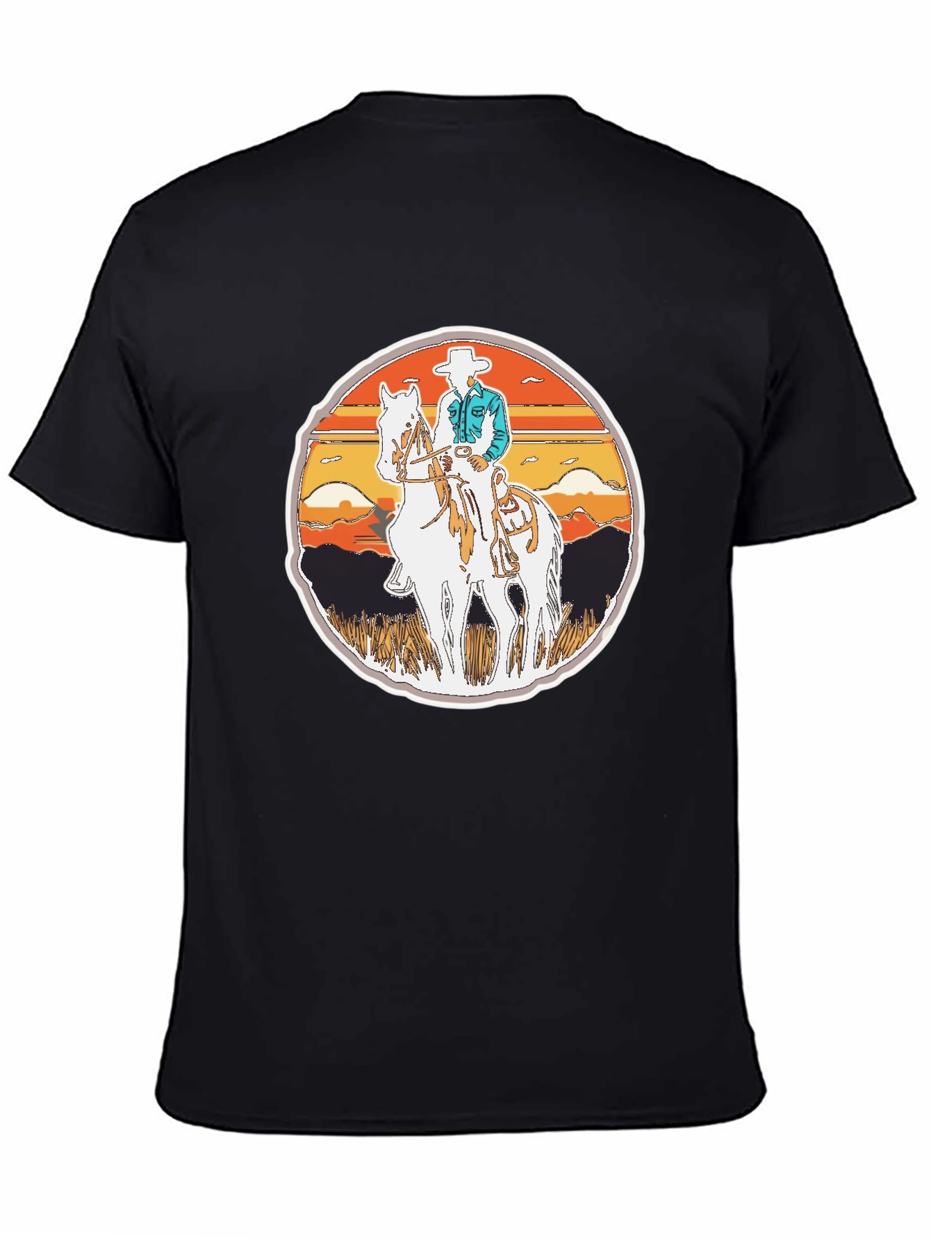 Cowboy Rider Graphic Tee - Western Style Shirt