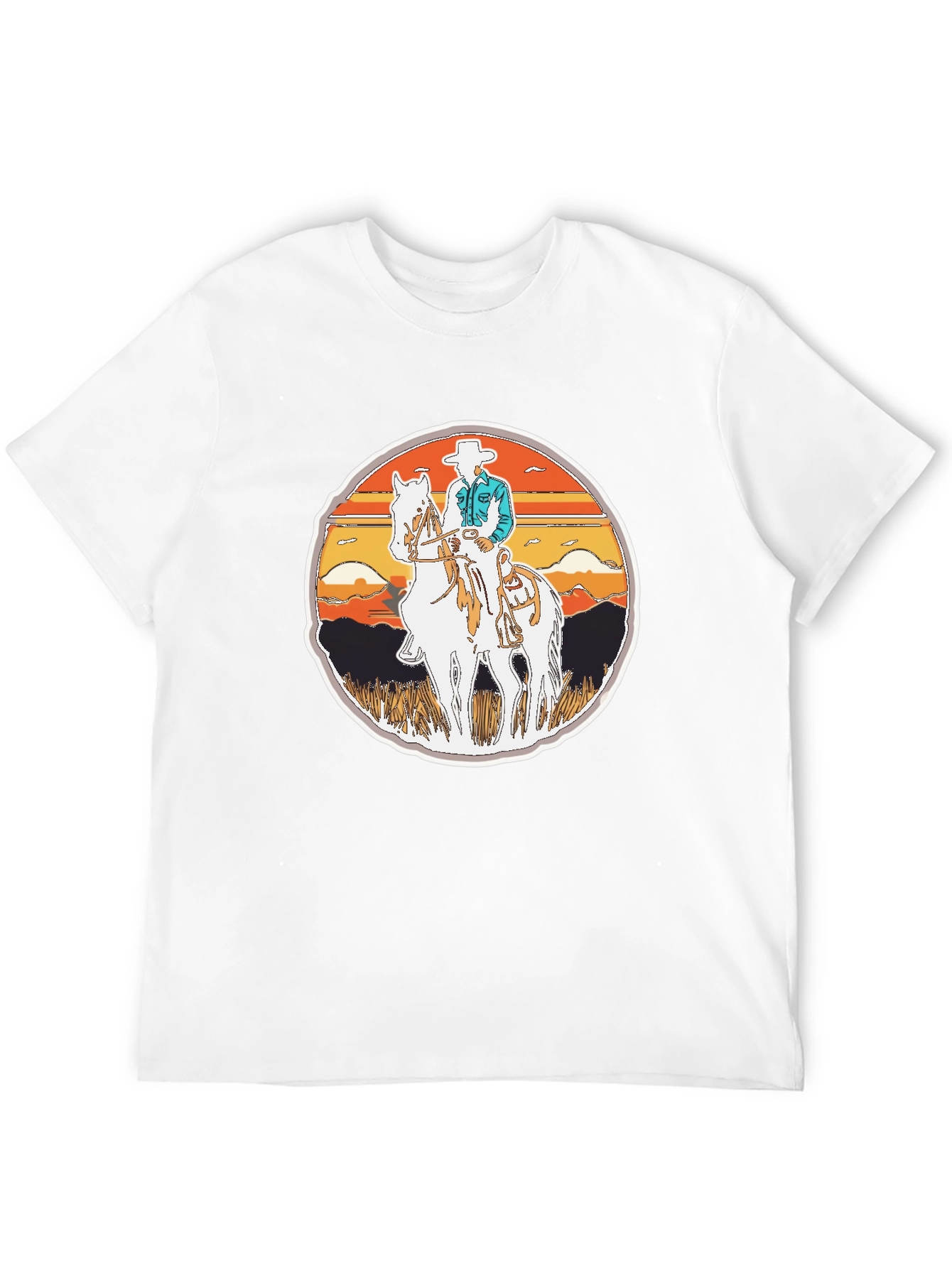 Cowboy Rider Graphic Tee - Western Style Shirt