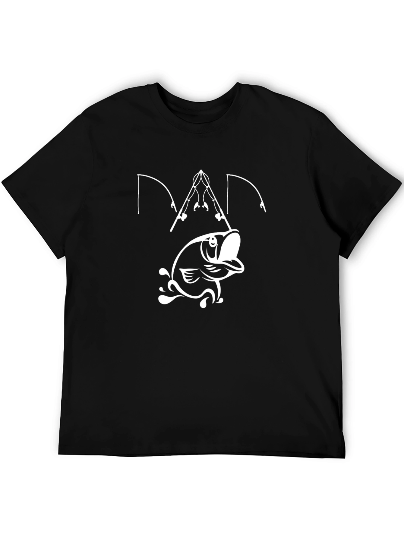 Fishing Dad Graphic Tee - Black Cotton T-Shirt