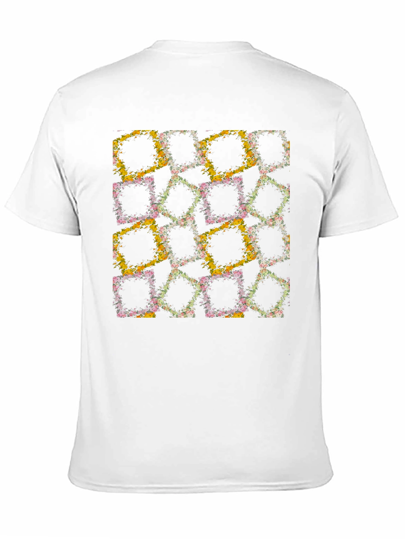 Floral Squares Graphic Tee - Unique Design