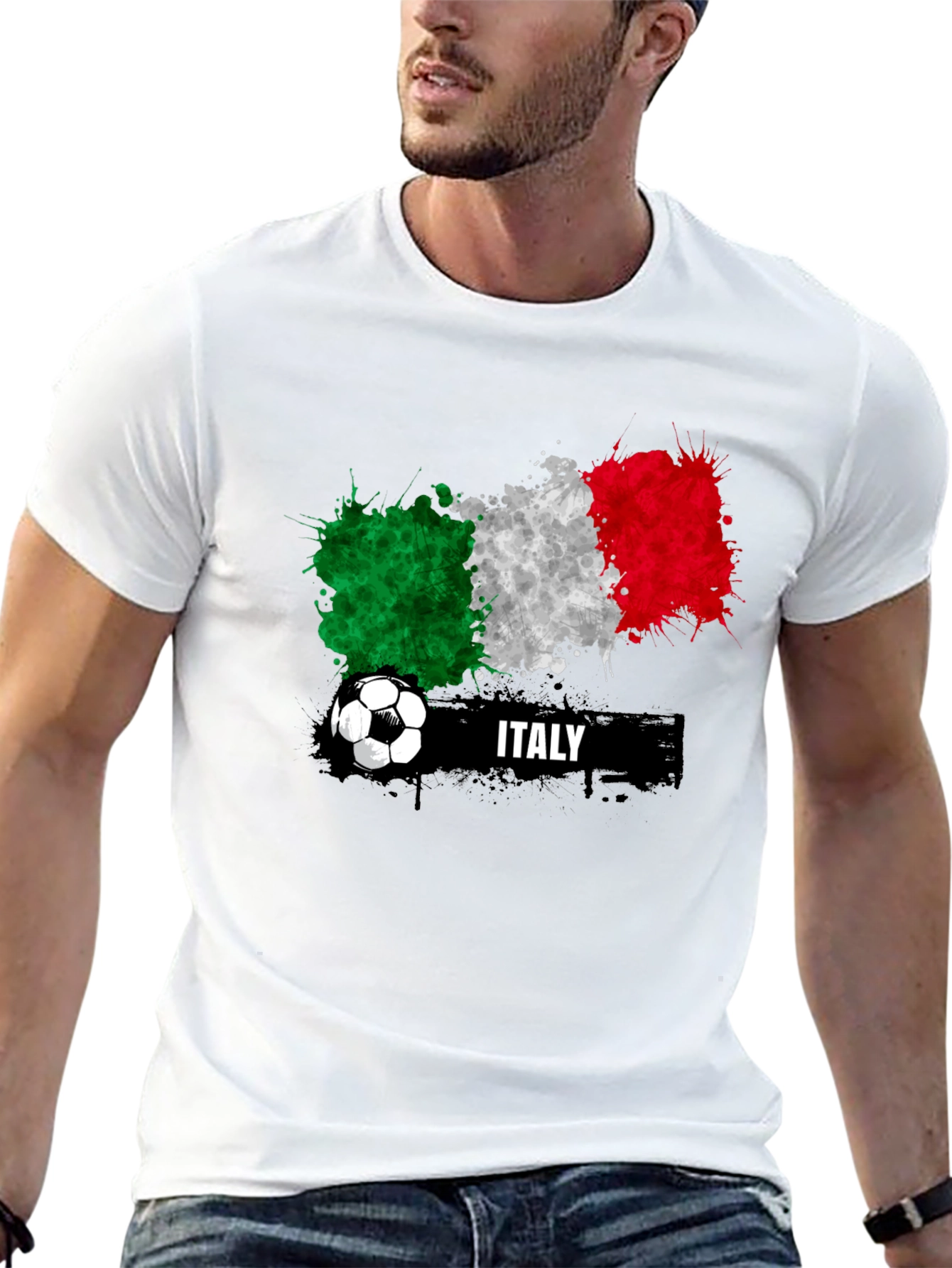 Italy Soccer T-Shirt - Italian Flag Football Tee