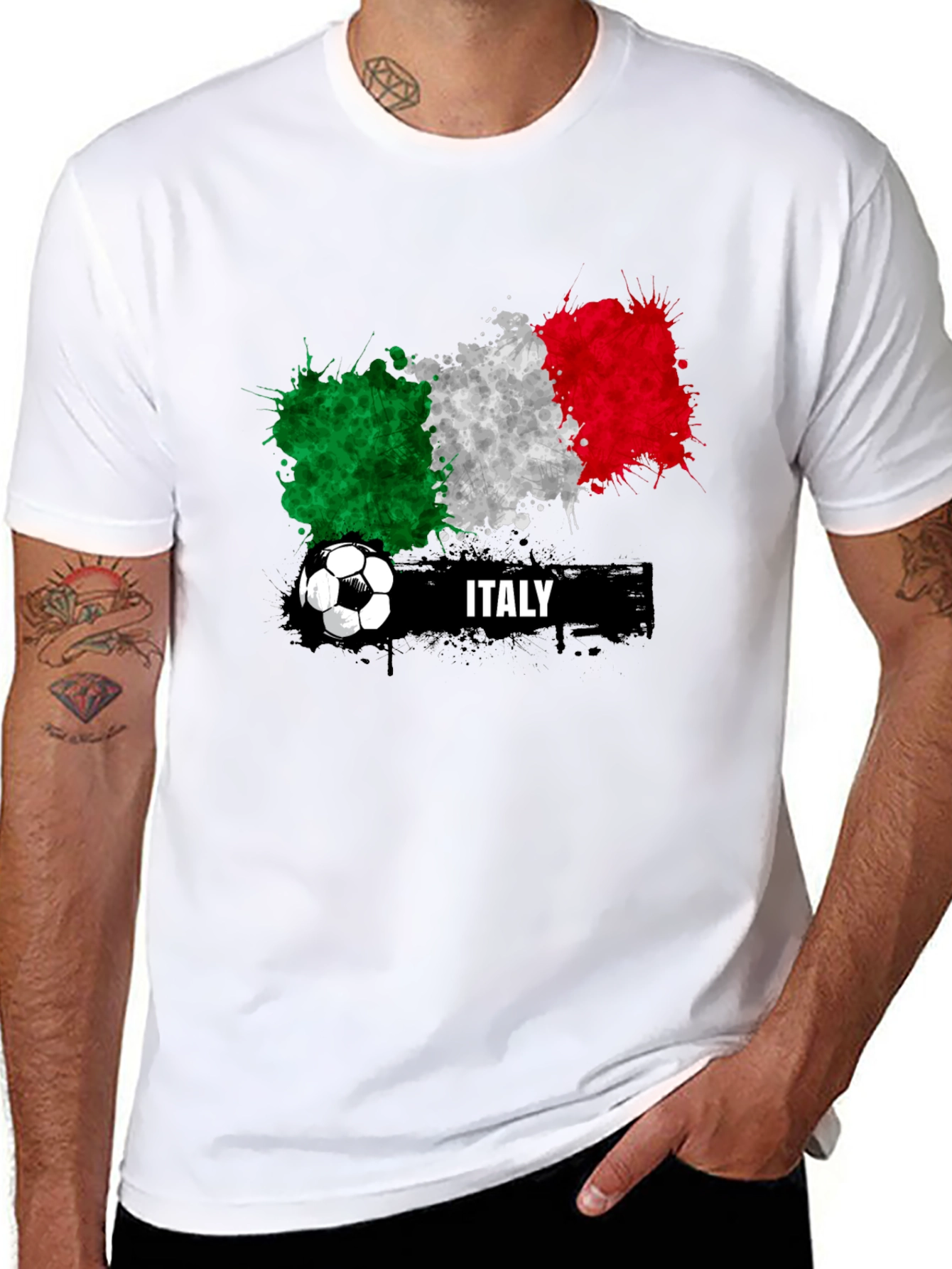 Italy Soccer T-Shirt - Italian Flag Football Tee