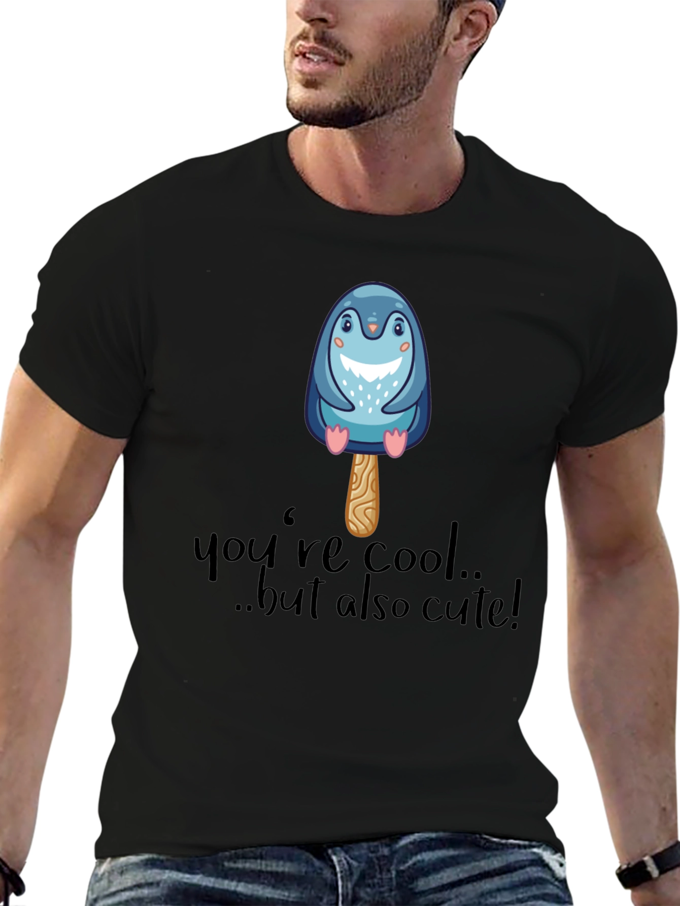 Cool Cute Penguin Popsicle Graphic T-Shirt
