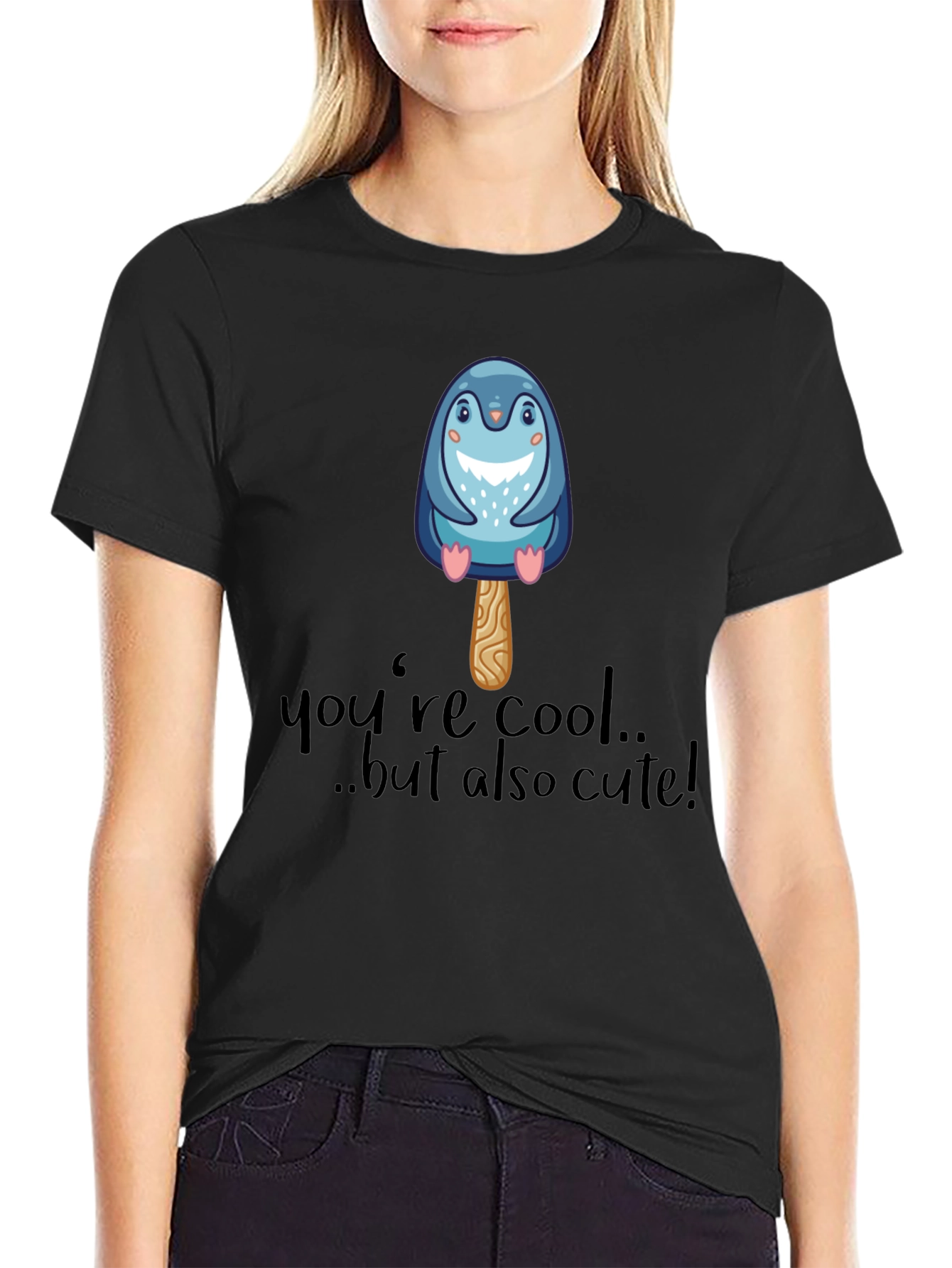 Cool Cute Penguin Popsicle Graphic T-Shirt