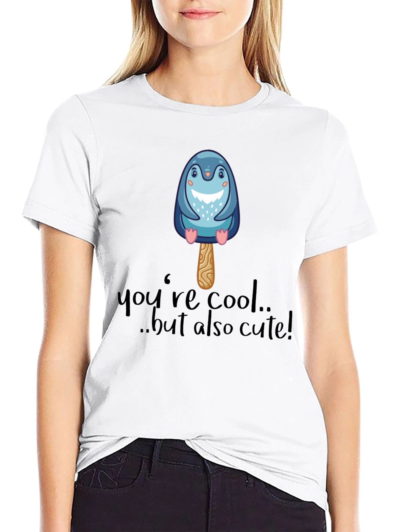 Cool Cute Penguin Popsicle Graphic T-Shirt