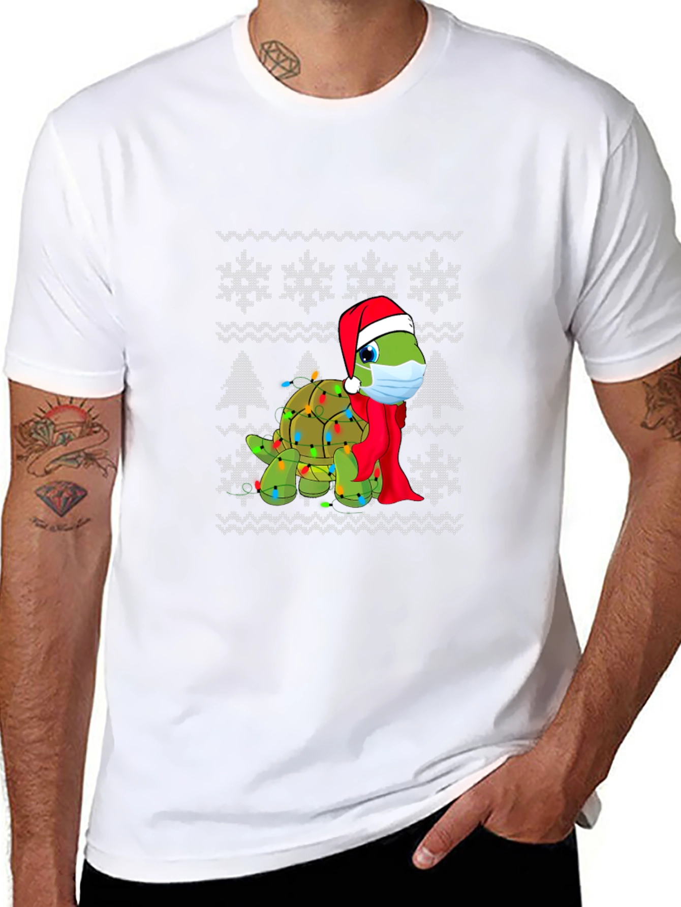 Turtle Christmas Lights Holiday T-Shirt