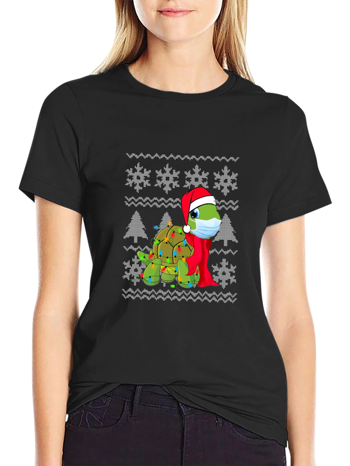 Turtle Christmas Lights Holiday T-Shirt