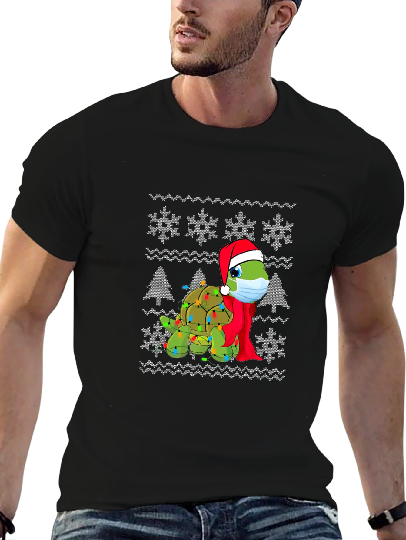 Turtle Christmas Lights Holiday T-Shirt