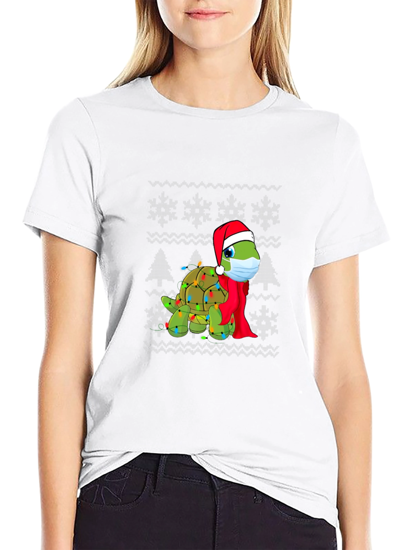 Turtle Christmas Lights Holiday T-Shirt