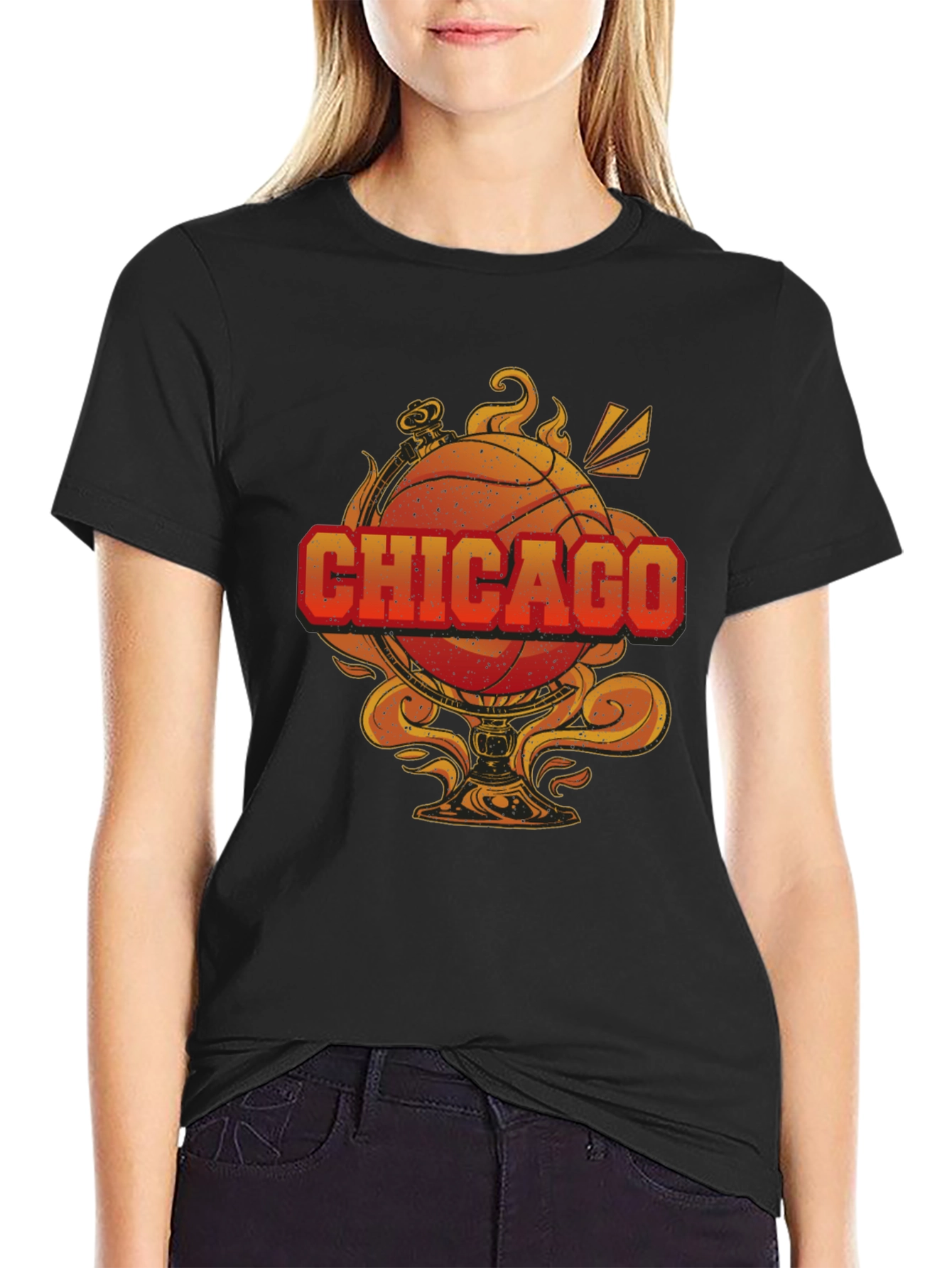 Chicago Basketball Graphic Tee - Mens Black T-Shirt