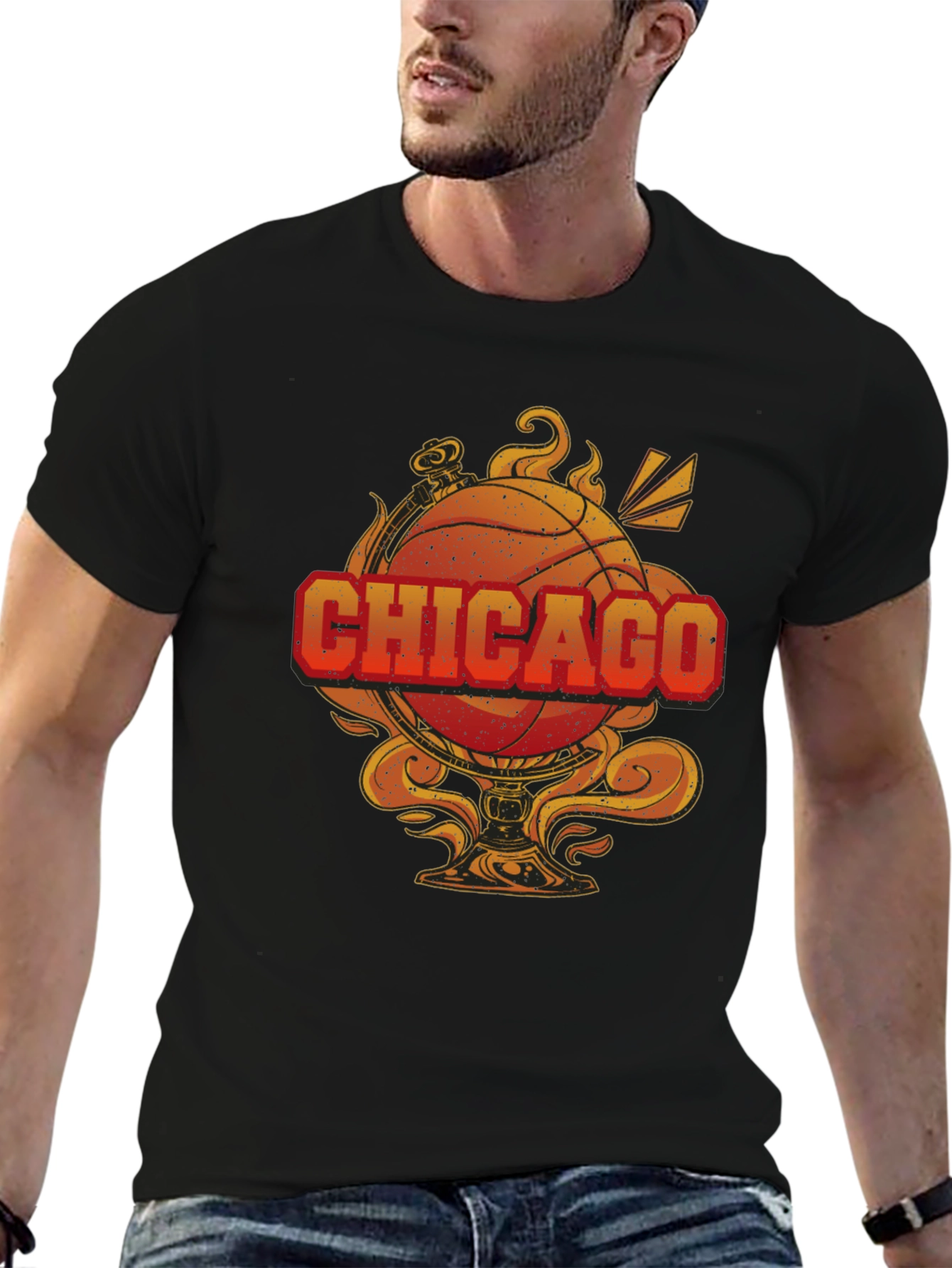 Chicago Basketball Graphic Tee - Mens Black T-Shirt